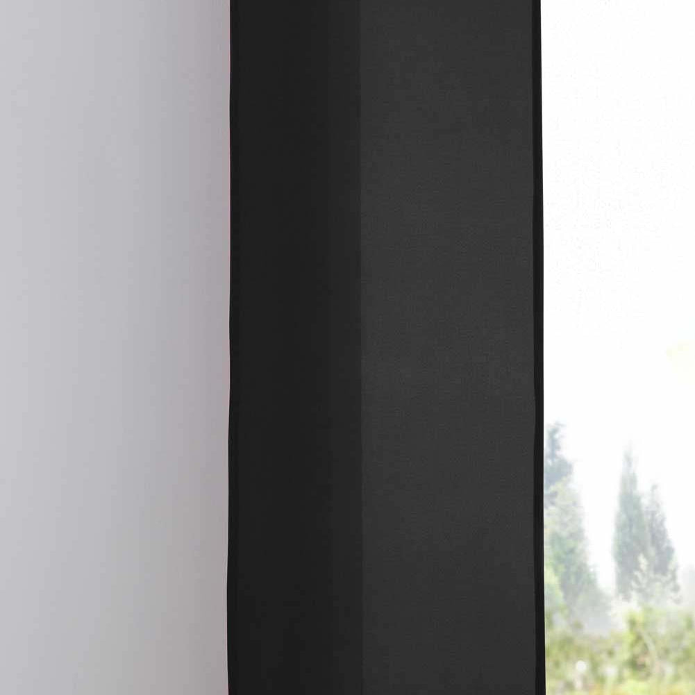 Flächenvorhang Schiebegardine Cationic blickdicht Leinen Optik natura seidenmatt Landhaus Stil 204411 Schwarz Schiebegardine 204411schwarz | Gardinenbox.de