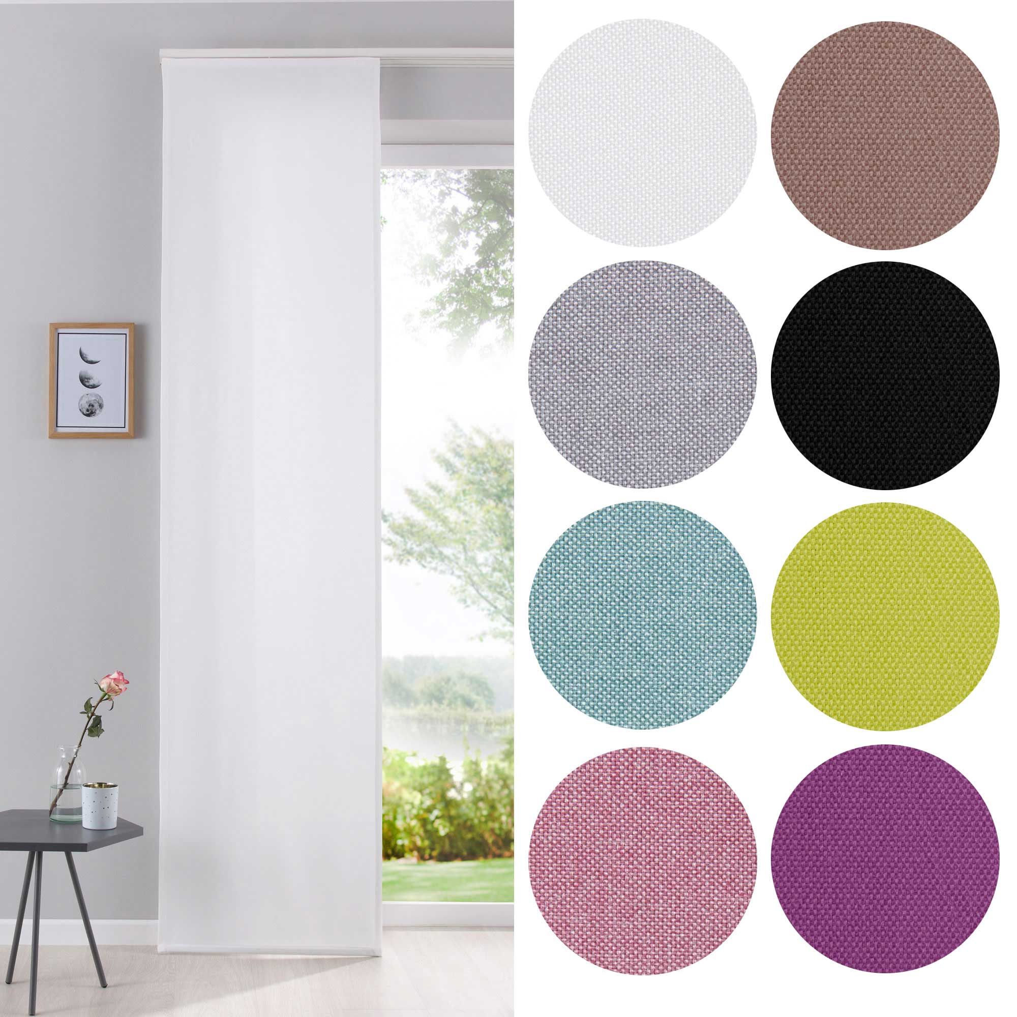 Flächenvorhang Schiebegardine Cationic blickdicht Leinen Optik natura seidenmatt Landhaus Stil 204411 Schiebegardine 204411var_73312877-785e-4fac-9abd-8c961c49d412 | Gardinenbox.de