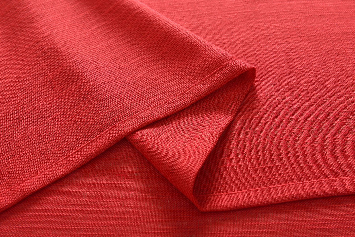 Vorhang Schal verdeckte Schlaufen >>Linene<< blickdicht Leinen Optik Natur Grobfaser (HxB) Lanhaus Stil schwere Qualität 20445 Vorhang 20445_rot_3 | Gardinenbox.de