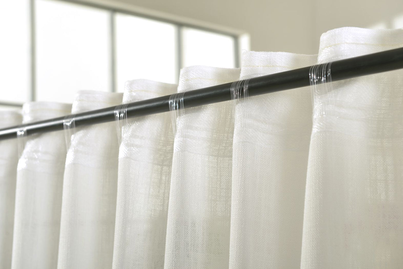 Vorhang Schal verdeckte Schlaufen >>Linene<< blickdicht Leinen Optik Natur Grobfaser (HxB) Lanhaus Stil schwere Qualität 20445 Vorhang 20445_weiss_6 | Gardinenbox.de