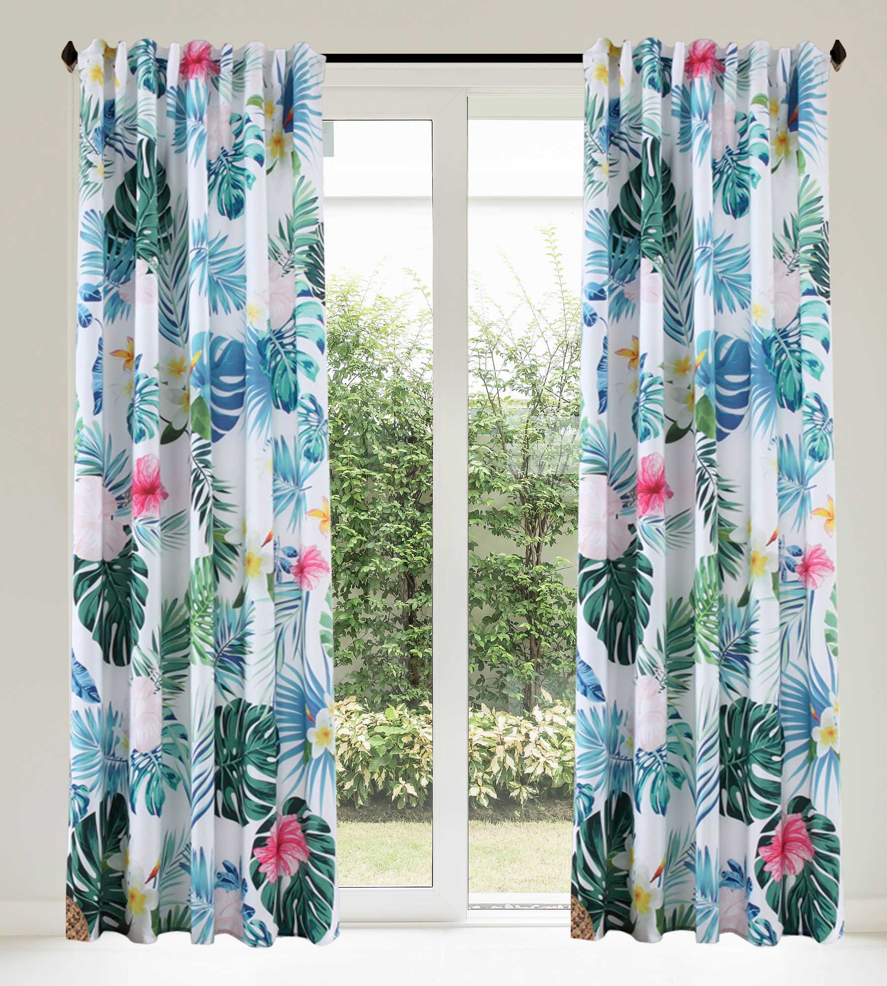 Vorhang Schal blickdicht verdeckte Schlaufen Universalband Digitaldruck (Höhe x Breite cm) 204902 Tropical 1 Stück 245x140 Vorhang Set 204902tropical_3b57917f-4984-4f1b-a7b9-a727d776460f | Gardinenbox.de