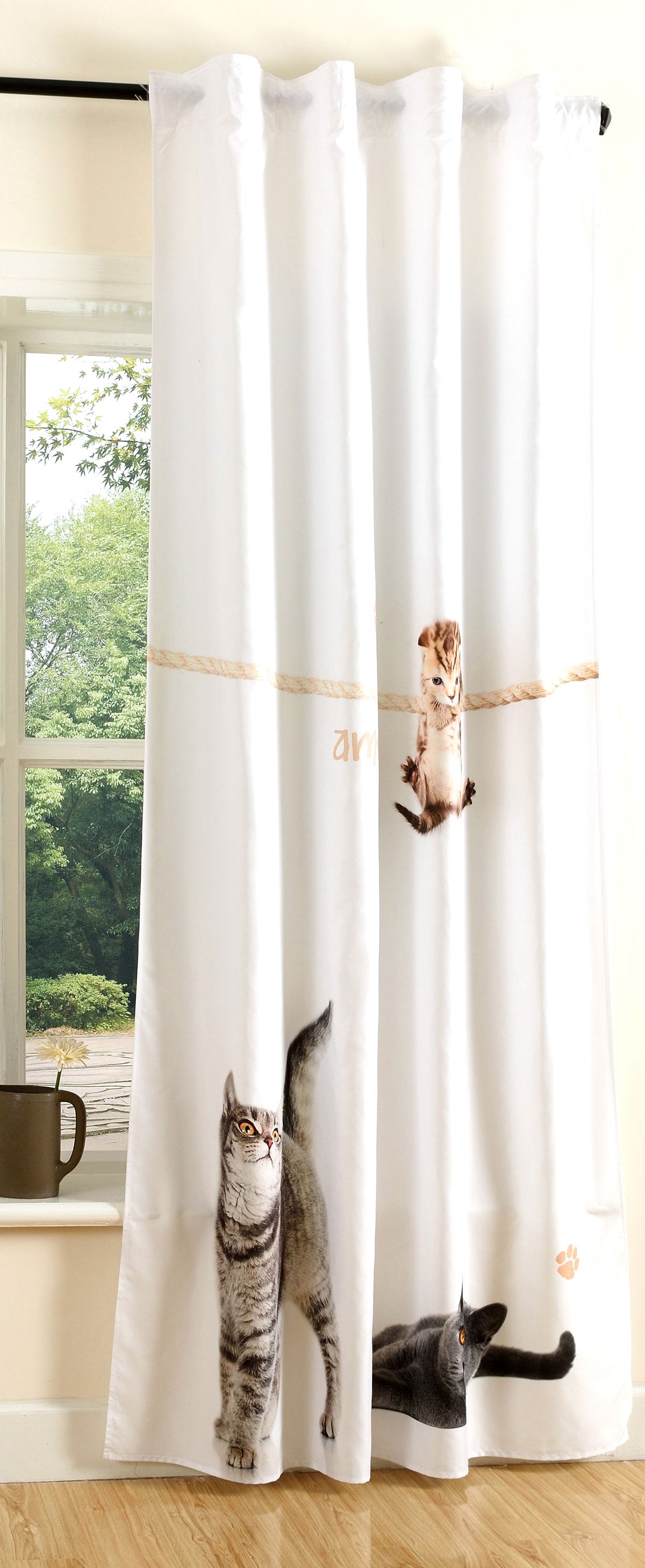 Vorhang Schal blickdicht verdeckte Schlaufen Universalband Digitaldruck (Höhe x Breite cm) 20490 Cats Vorhang 20490cats | Gardinenbox.de