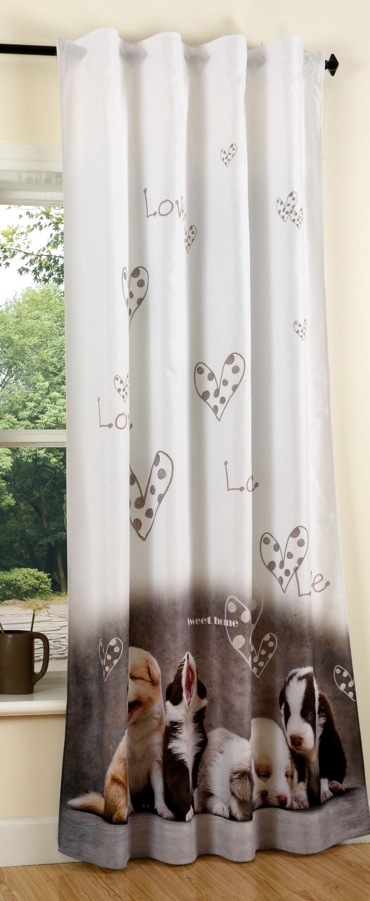 Vorhang Schal blickdicht verdeckte Schlaufen Universalband Digitaldruck (Höhe x Breite cm) 20490 Dogs Vorhang 20490dogs | Gardinenbox.de