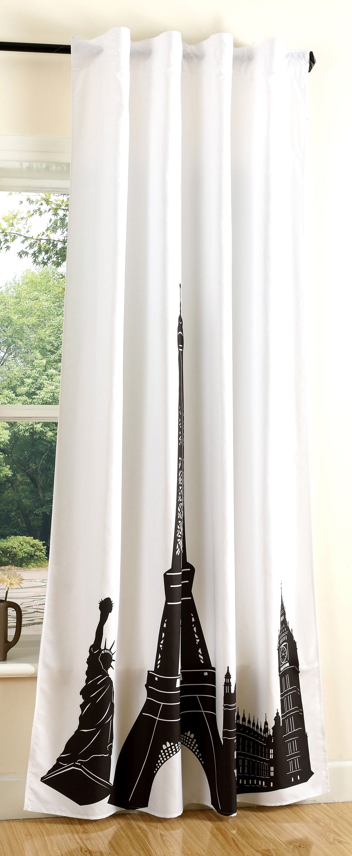 Vorhang Schal blickdicht verdeckte Schlaufen Universalband Digitaldruck (Höhe x Breite cm) 20490 Eiffelturm Vorhang 20490eiffelturm | Gardinenbox.de