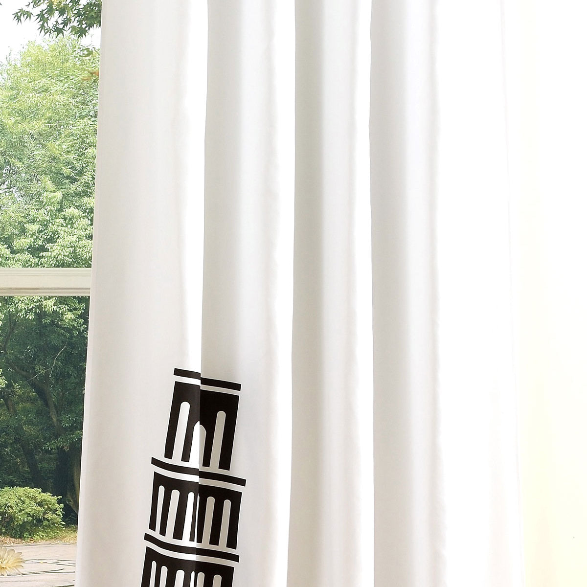 Vorhang Schal blickdicht verdeckte Schlaufen Universalband Digitaldruck (Höhe x Breite cm) 20490 Pisa Vorhang 20490pisa | Gardinenbox.de