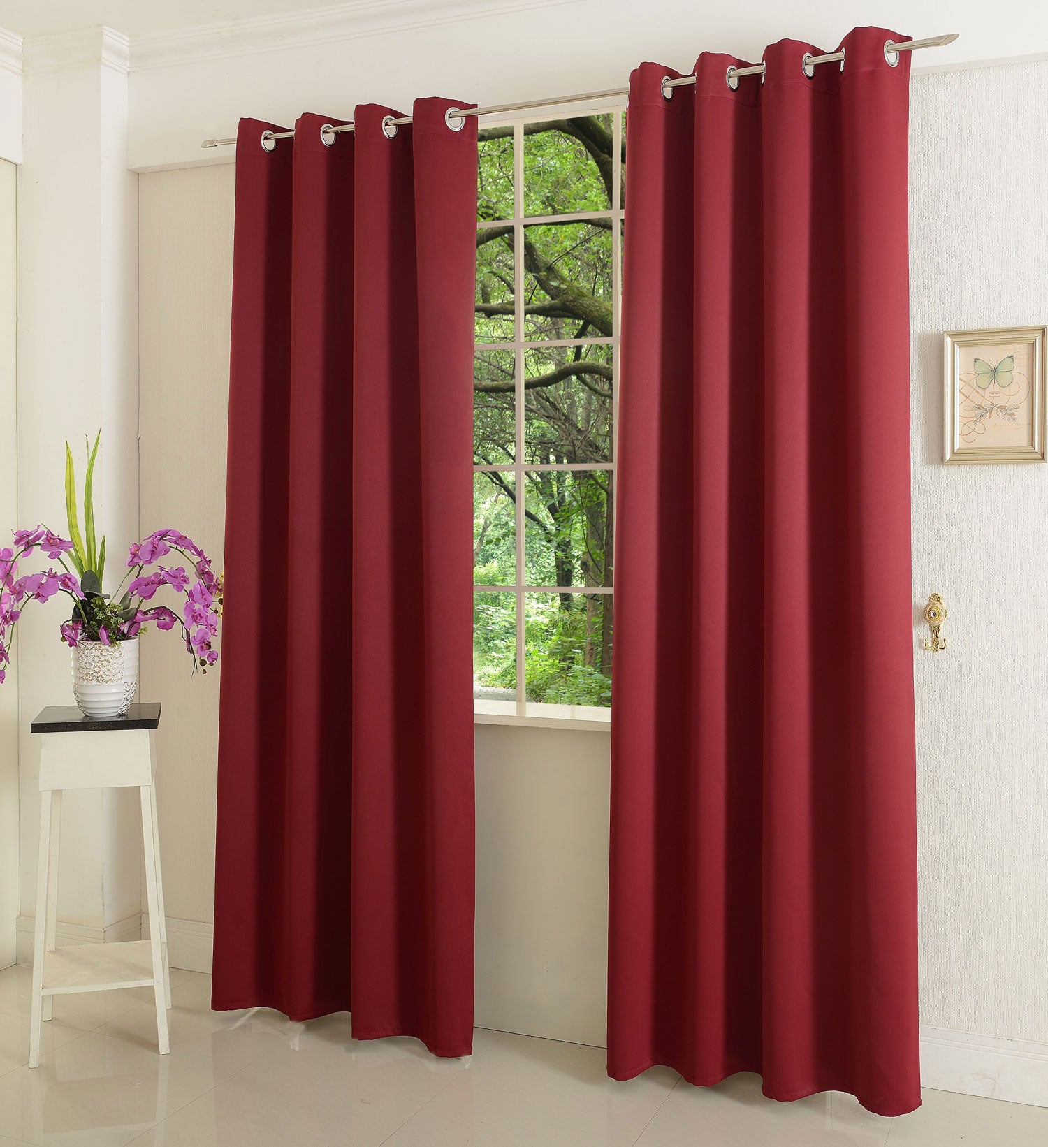 Verdunkelungsvorhang Ösen matt uni Farben blickdicht Blackout 20600 Bordeaux 175x135 (HxB) Vorhang 20600bordeaux | Gardinenbox.de