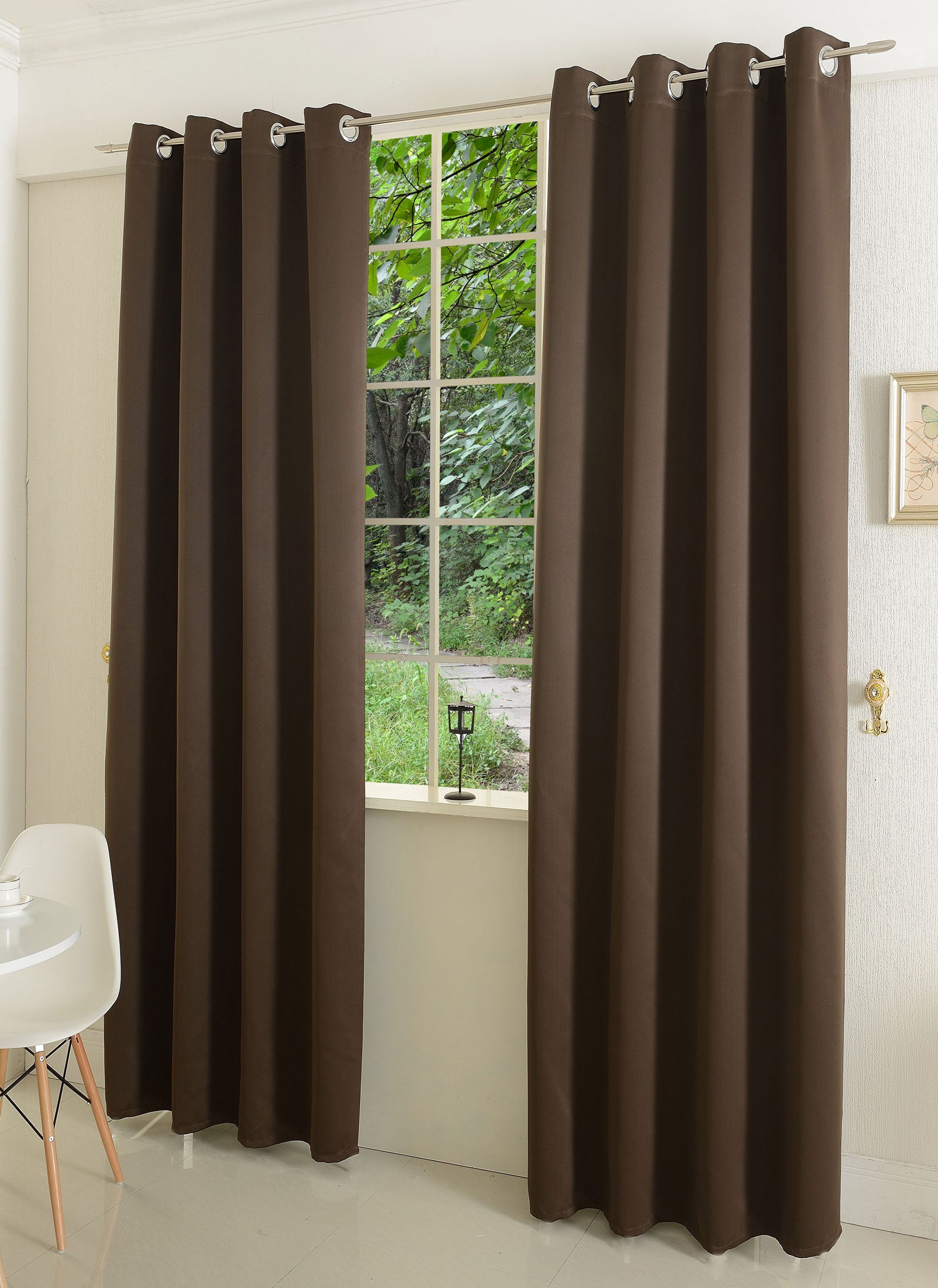 Verdunkelungsvorhang Ösen matt uni Farben blickdicht Blackout 20600 Braun 175x135 (HxB) Vorhang 20600braun | Gardinenbox.de