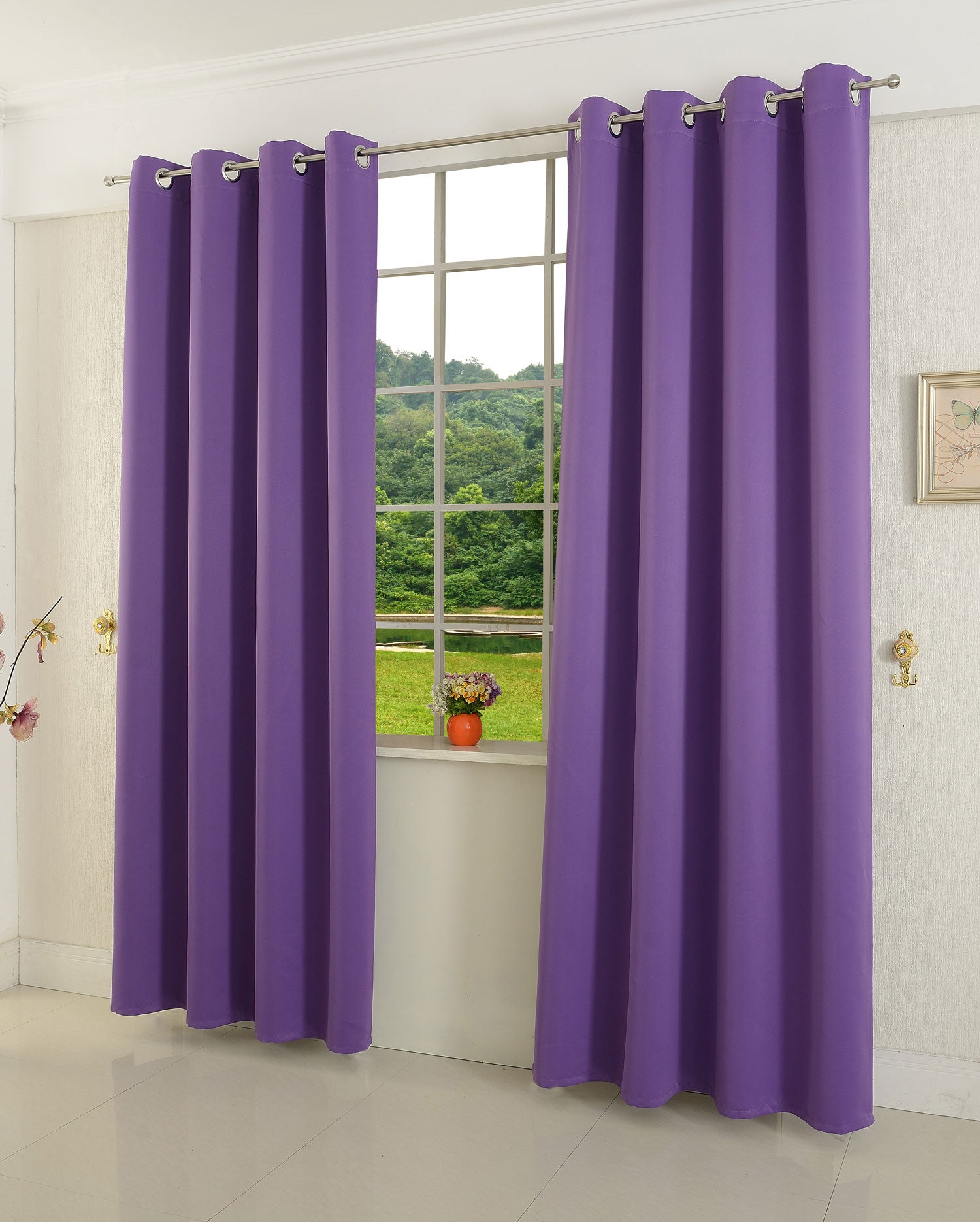 Verdunkelungsvorhang Ösen matt uni Farben blickdicht Blackout 20600 Lila 175x135 (HxB) Vorhang 20600lila | Gardinenbox.de