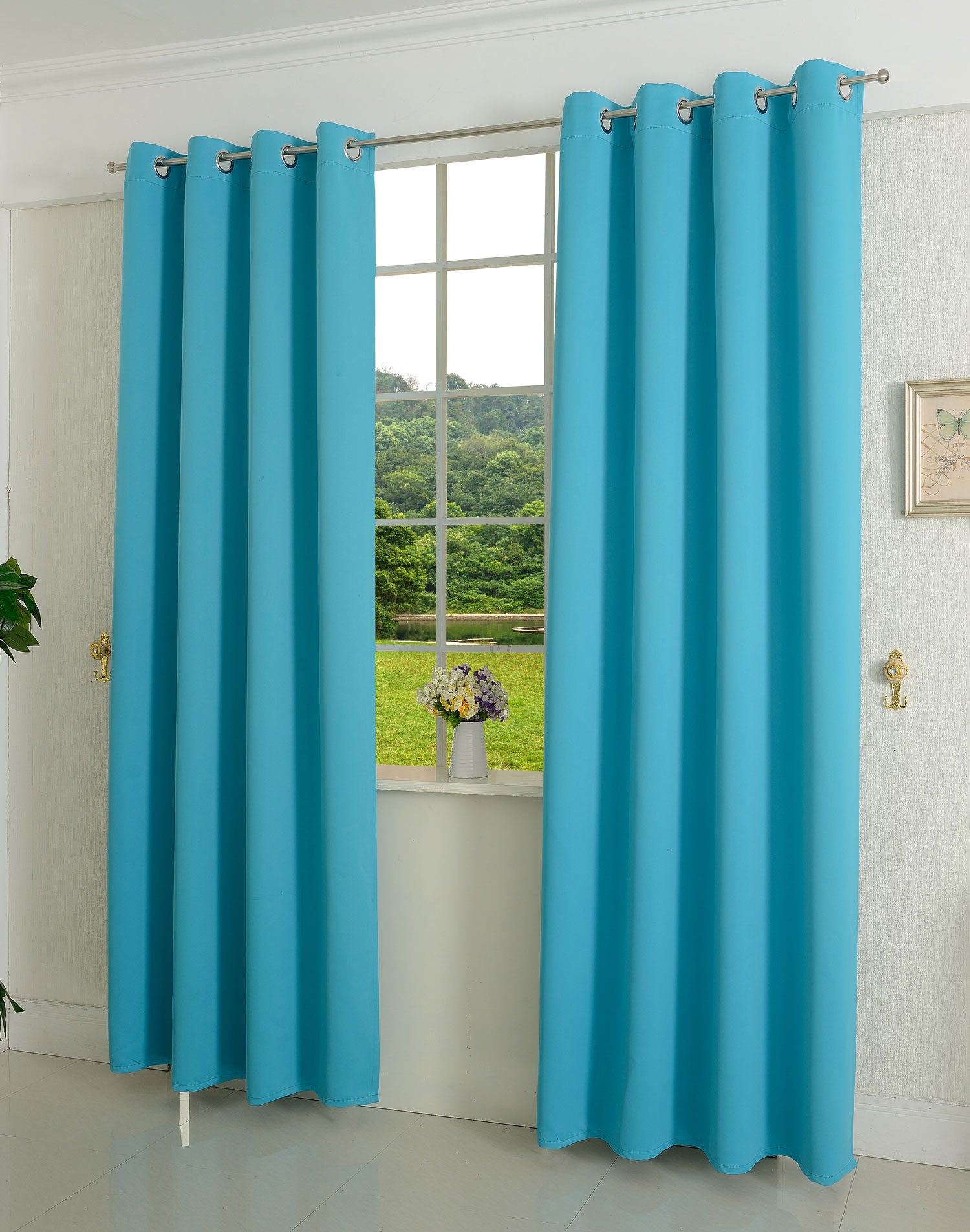 Verdunkelungsvorhang Ösen matt uni Farben blickdicht Blackout 20600 Türkis 245x135 (HxB) Vorhang 20600tuerkis_429eb3dd-db0d-473a-8451-11e1ed0b60d6 | Gardinenbox.de