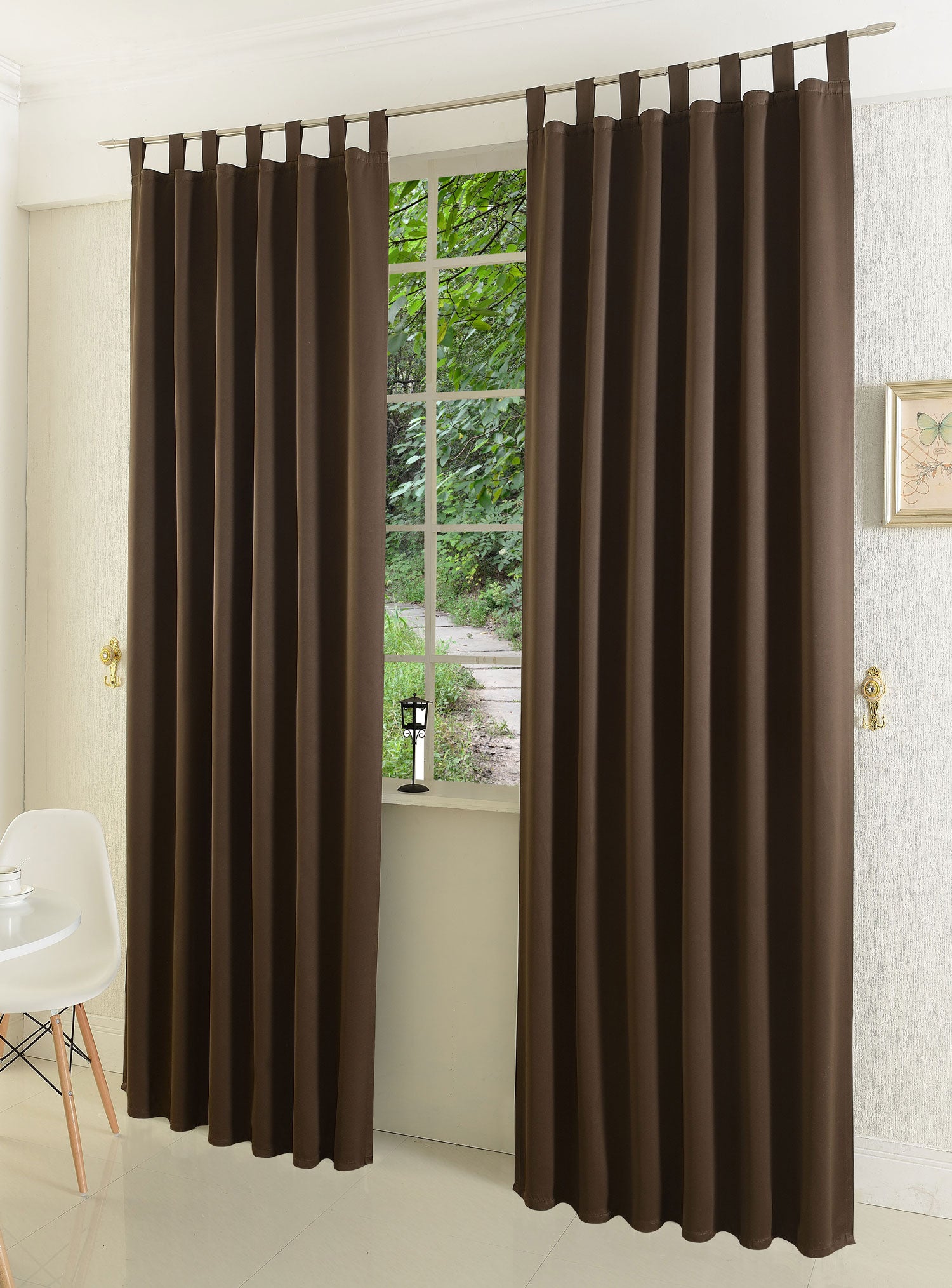 Verdunkelungsvorhag mit Schlaufen matt uni Farben aus weichfallenden blickdichten Stoff blickdicht Blackout 20610 Braun 245x135 (HxB) Vorhang 20610braun | Gardinenbox.de