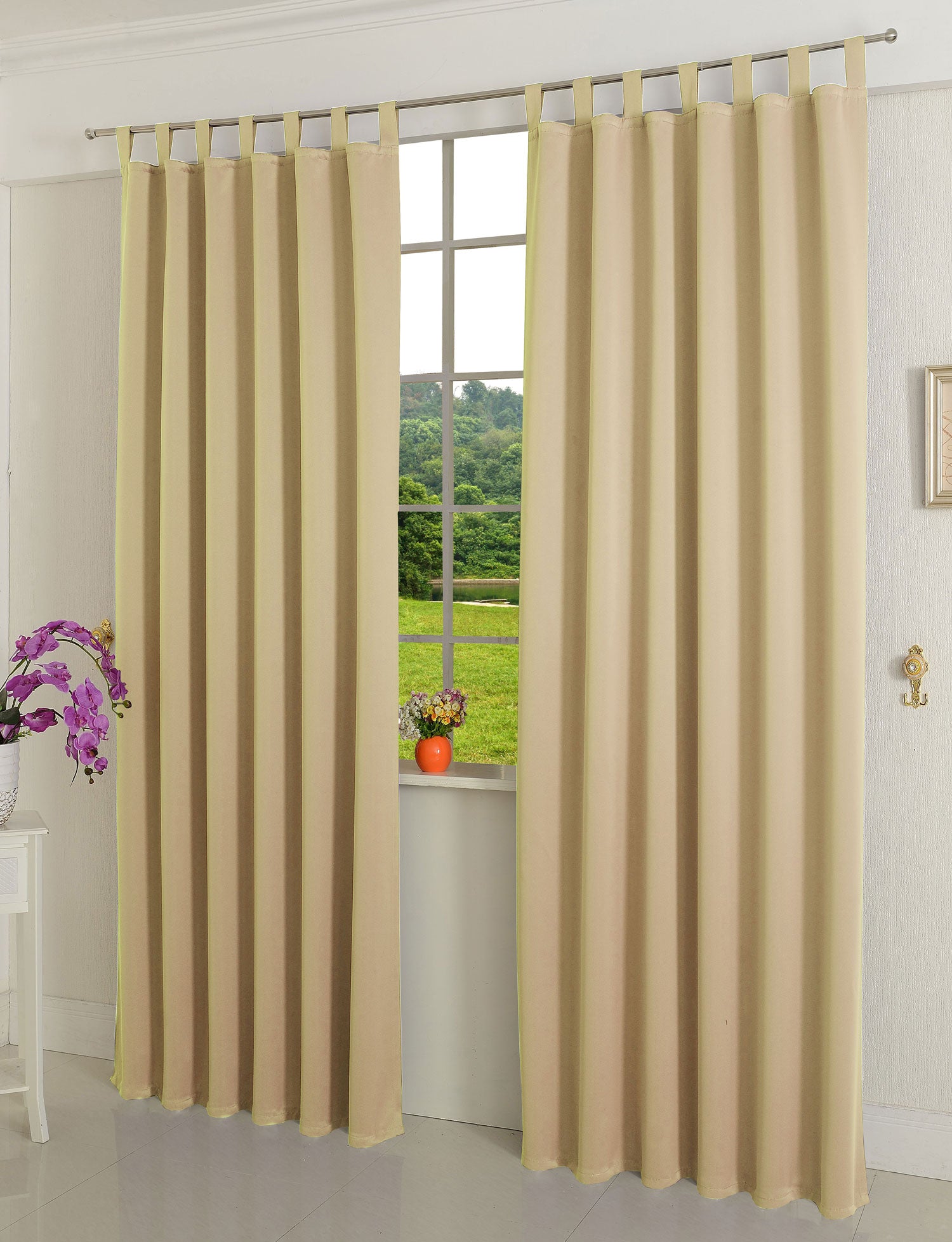 Verdunkelungsvorhag mit Schlaufen matt uni Farben aus weichfallenden blickdichten Stoff blickdicht Blackout 20610 Creme 245x135 (HxB) Vorhang 20610creme | Gardinenbox.de