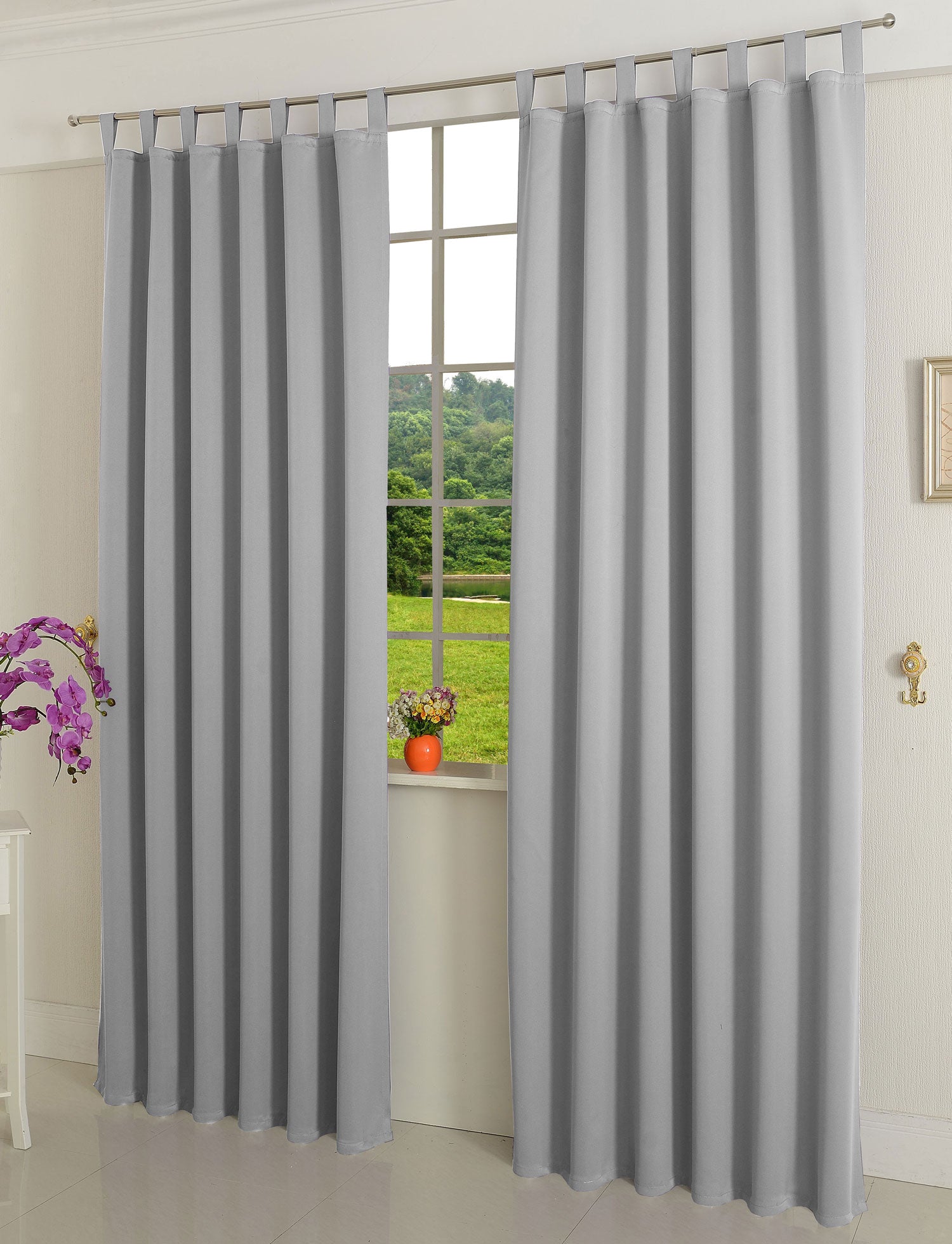 Verdunkelungsvorhag mit Schlaufen matt uni Farben aus weichfallenden blickdichten Stoff blickdicht Blackout 20610 Grau 245x135 (HxB) Vorhang 20610grau | Gardinenbox.de