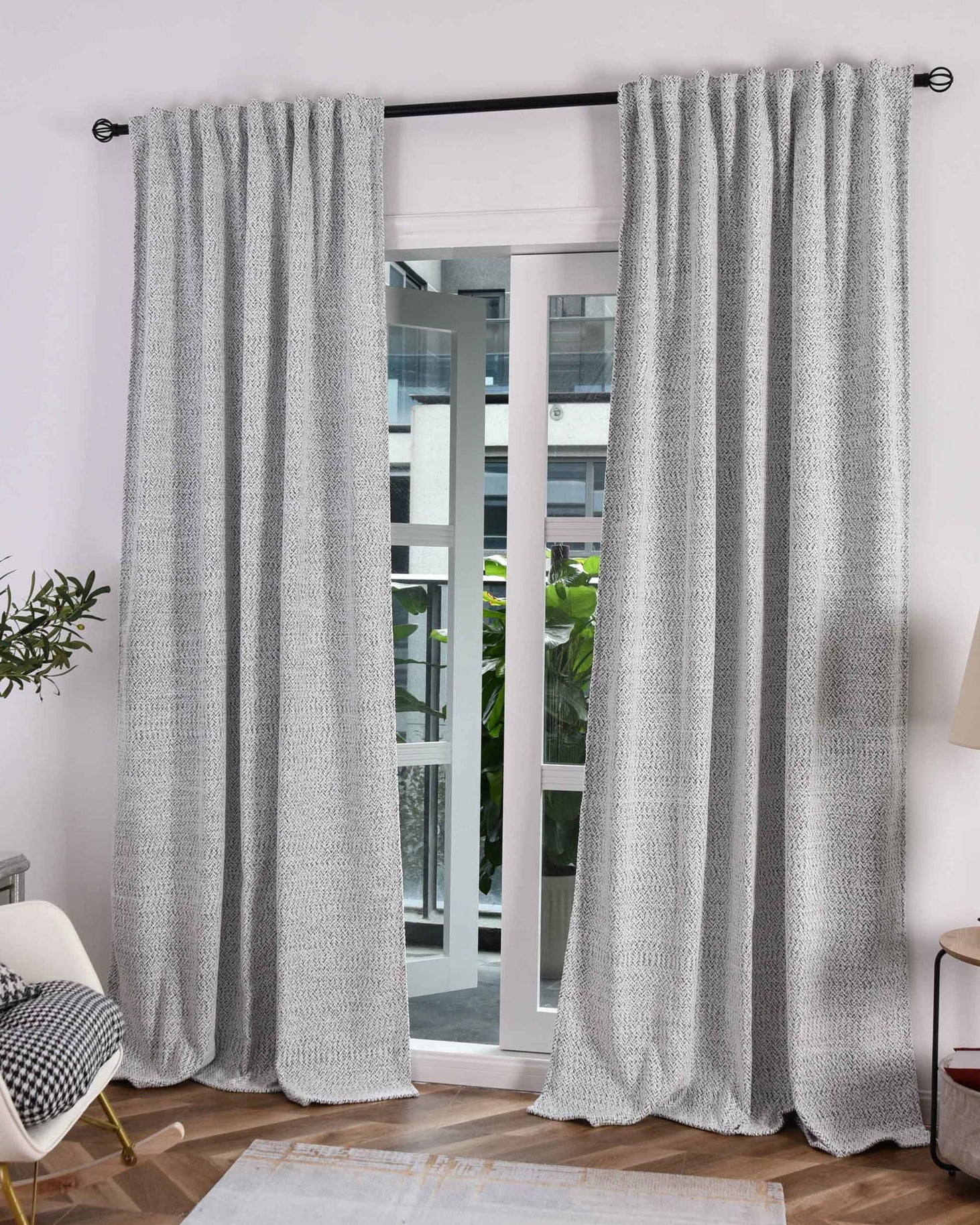2 Vorhänge Chenille Vorhang Bouclé-Struktur HxB 245x140 cm Weiß Schwarz »MONTANA« Multiband-Aufhängung Pflegeleicht 2023330-2 Vorhang Set 2_Vorhange_Chenille_Vorhang_Boucle-Struktur_HxB_245x140_cm_Weiss_Schwarz_MONTANA_Multiband-Aufhangung_Pflegeleicht_2023330-2_-_Gardinenbox.de_-_-3668335 | Gardinenbox.de