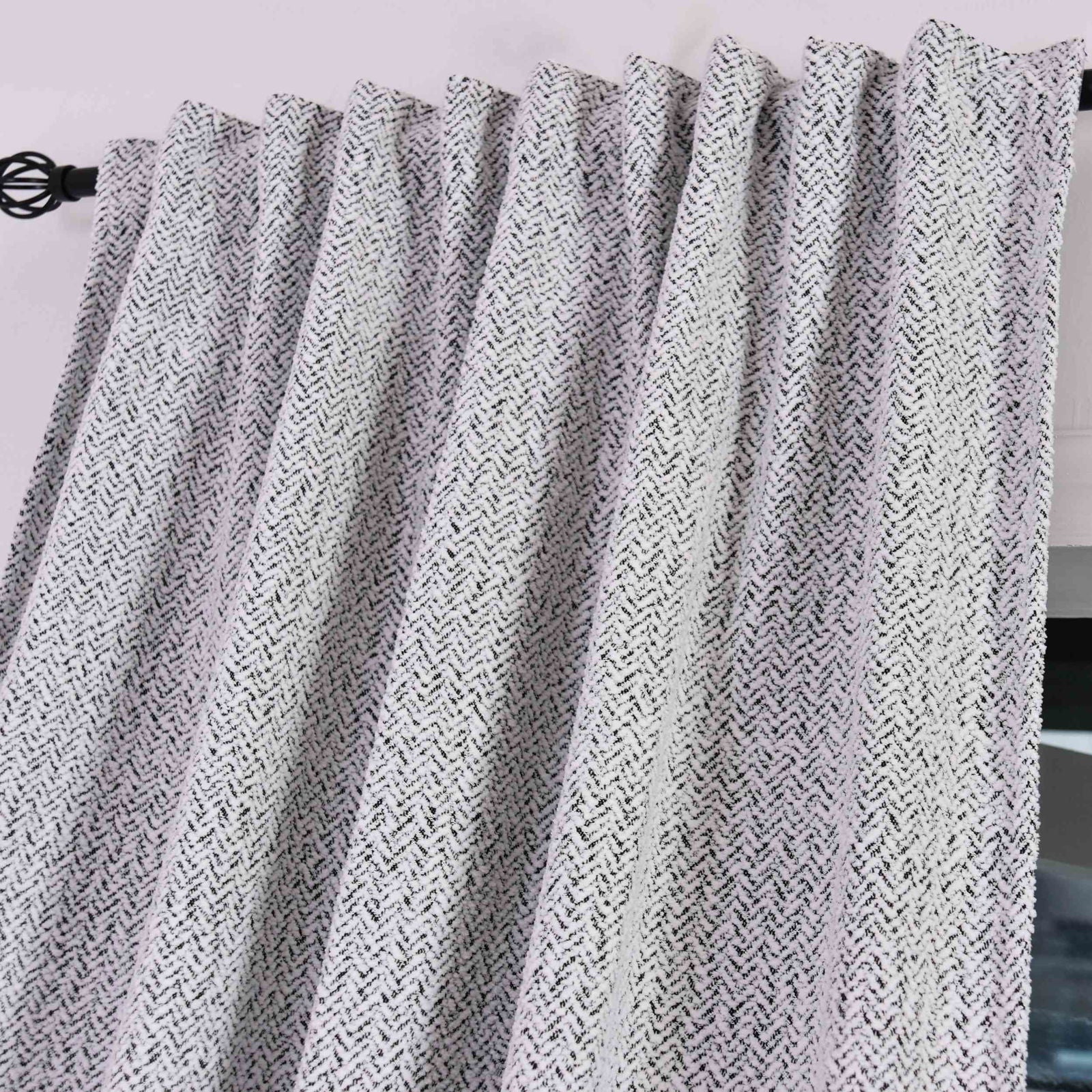 2 Vorhänge Chenille Vorhang Bouclé-Struktur HxB 245x140 cm Weiß Schwarz »MONTANA« Multiband-Aufhängung Pflegeleicht 2023330-2 Vorhang Set 2_Vorhange_Chenille_Vorhang_Boucle-Struktur_HxB_245x140_cm_Weiss_Schwarz_MONTANA_Multiband-Aufhangung_Pflegeleicht_2023330-2_-_Gardinenbox.de_-_-3668366 | Gardinenbox.de
