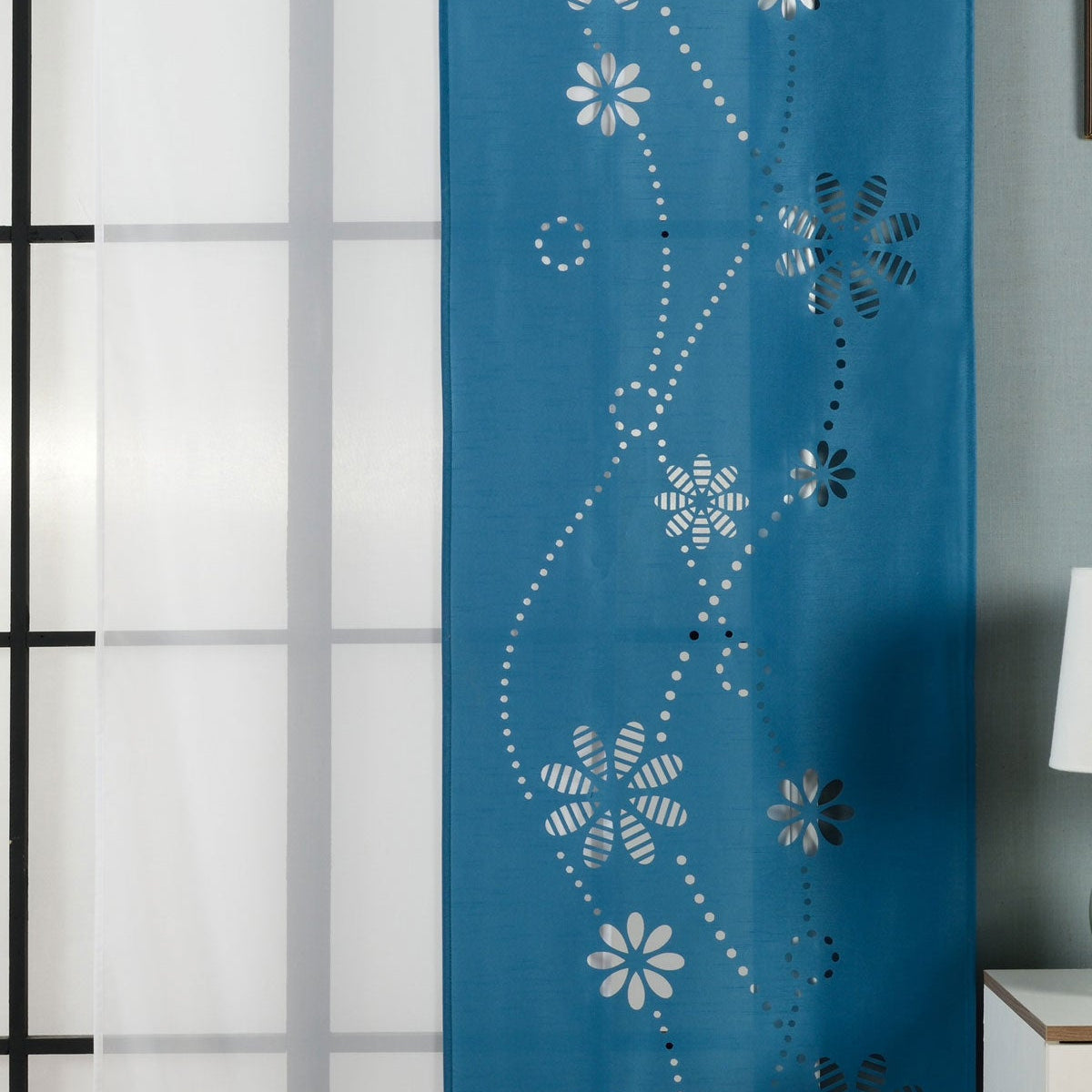 2er-Pack Schiebegardine Flächenvorhang Albi Lasercut Wildseide Optik Voile cm (HxB) inkl. Paneelwagen und Beschwerungsstangen 165630 Petrol Schiebegardine 2er-Pack_Schiebegardine_Flachenvorhang_Albi_Lasercut_Wildseide_Optik_Voile_cm_HxB_inkl._Paneelwagen_und_Beschwerungsstangen_165630_-_Gardinenbox.de_-_-3674749 | Gardinenbox.de