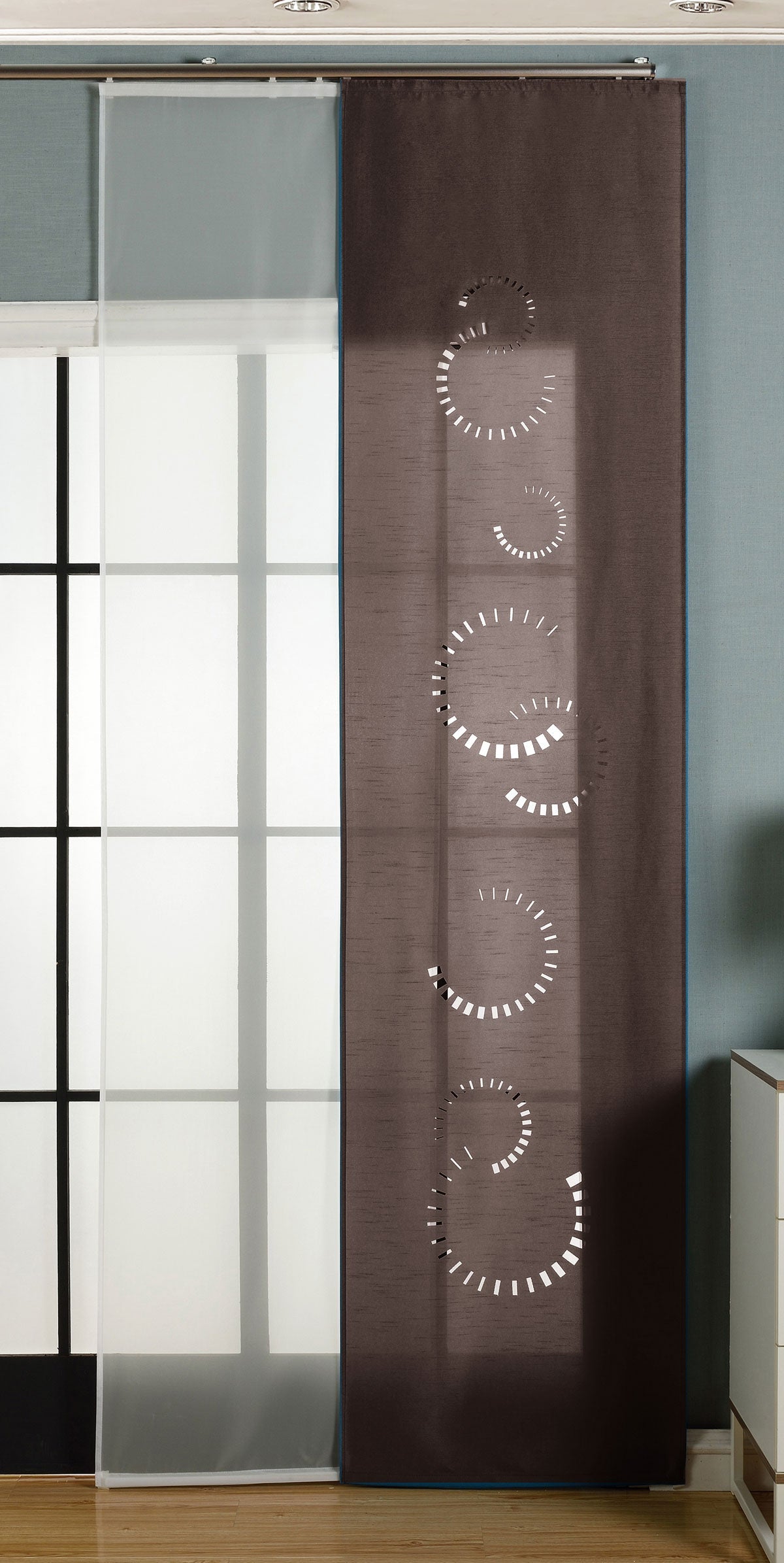 2er-Pack Schiebegardine Flächenvorhang Avila Lasercut Wildseide Optik Voile cm (HxB) inkl. Paneelwagen und Beschwerungsstangen 165610 Braun Schiebegardine 2er-Pack_Schiebegardine_Flachenvorhang_Avila_Lasercut_Wildseide_Optik_Voile_cm_HxB_inkl._Paneelwagen_und_Beschwerungsstangen_165610_-_Gardinenbox.de_-_-3674788 | Gardinenbox.de