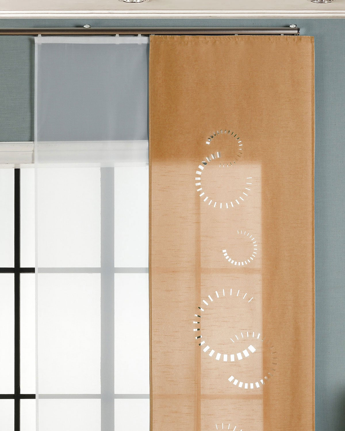 2er-Pack Schiebegardine Flächenvorhang Avila Lasercut Wildseide Optik Voile cm (HxB) inkl. Paneelwagen und Beschwerungsstangen 165610 Sand Schiebegardine 2er-Pack_Schiebegardine_Flachenvorhang_Avila_Lasercut_Wildseide_Optik_Voile_cm_HxB_inkl._Paneelwagen_und_Beschwerungsstangen_165610_-_Gardinenbox.de_-_-3674879 | Gardinenbox.de