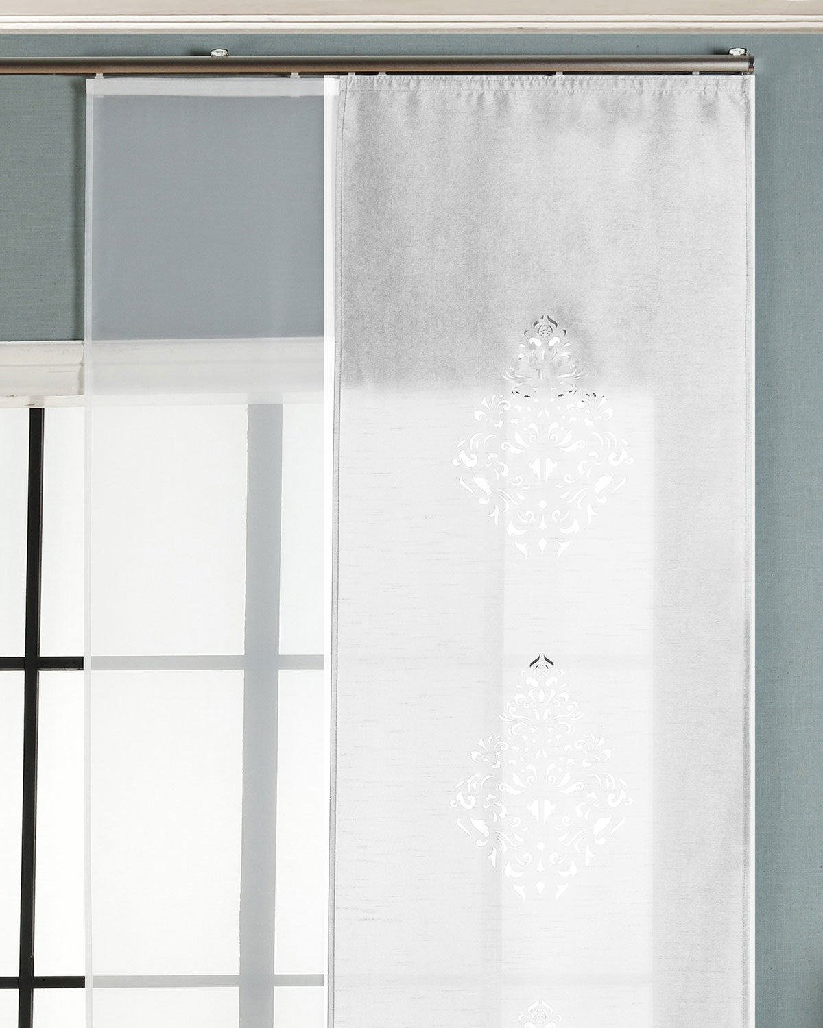 2er-Pack Schiebegardine Flächenvorhang Nantes Lasercut Wildseide Optik Voile cm (HxB) inkl. Paneelwagen und Beschwerungsstangen 165650 Weiß Schiebegardine 2er-Pack_Schiebegardine_Flachenvorhang_Nantes_Lasercut_Wildseide_Optik_Voile_cm_HxB_inkl._Paneelwagen_und_Beschwerungsstangen_165650_-_Gardinenbox.de_-_-3674998 | Gardinenbox.de