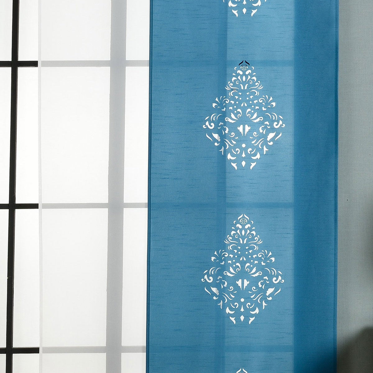 2er-Pack Schiebegardine Flächenvorhang Nantes Lasercut Wildseide Optik Voile cm (HxB) inkl. Paneelwagen und Beschwerungsstangen 165650 Petrol Schiebegardine 2er-Pack_Schiebegardine_Flachenvorhang_Nantes_Lasercut_Wildseide_Optik_Voile_cm_HxB_inkl._Paneelwagen_und_Beschwerungsstangen_165650_-_Gardinenbox.de_-_-3675072 | Gardinenbox.de