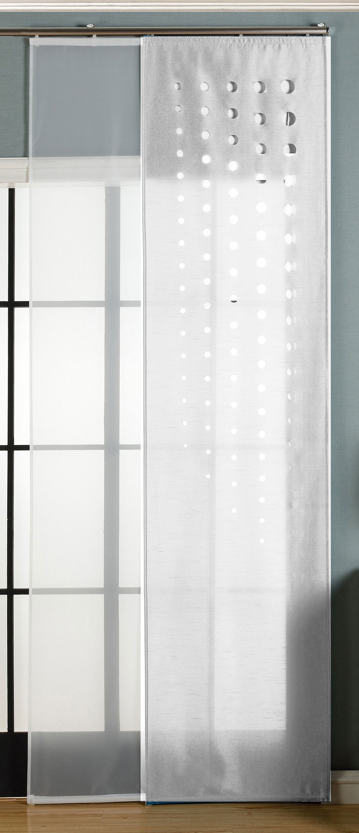 2er-Pack Schiebegardine Flächenvorhang Toledo Lasercut Wildseide Optik Voile cm (HxB) inkl. Paneelwagen und Beschwerungsstangen 165660 Weiß Schiebegardine 2er-Pack_Schiebegardine_Flachenvorhang_Toledo_Lasercut_Wildseide_Optik_Voile_cm_HxB_inkl._Paneelwagen_und_Beschwerungsstangen_165660_-_Gardinenbox.de_-_-3675424 | Gardinenbox.de