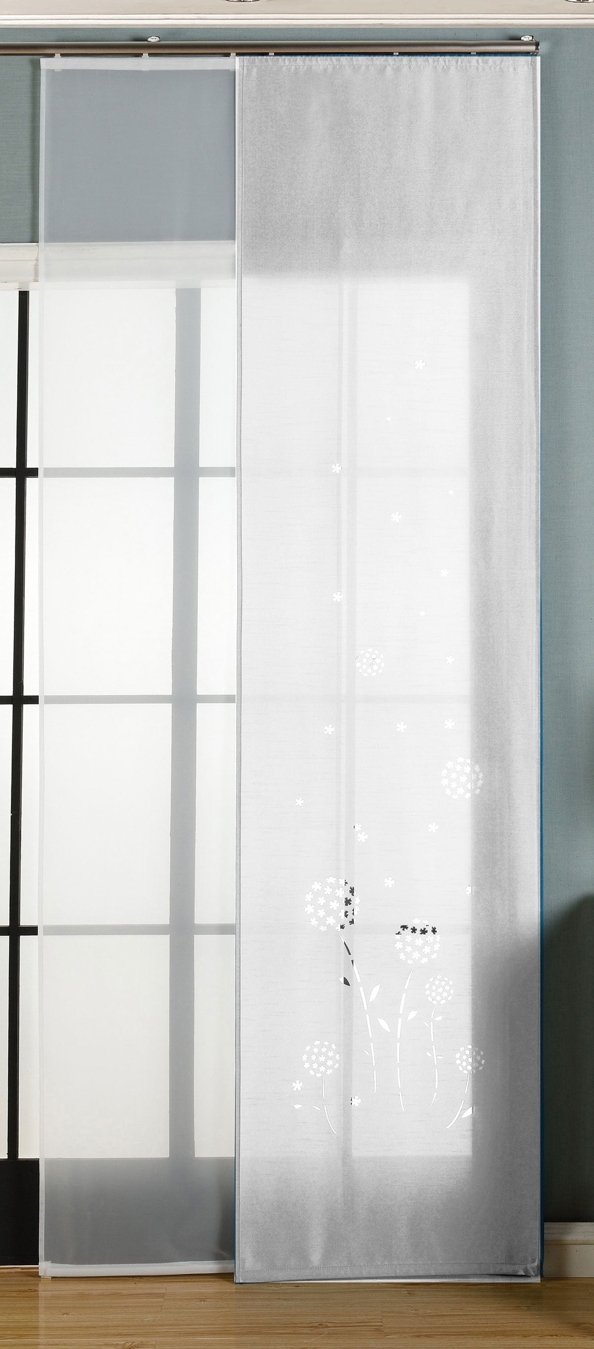 2er-Pack Schiebegardine Flächenvorhang Zamora Lasercut Wildseide Optik Voile cm (HxB) inkl. Paneelwagen und Beschwerungsstangen 165620 Weiß Schiebegardine 2er-Pack_Schiebegardine_Flachenvorhang_Zamora_Lasercut_Wildseide_Optik_Voile_cm_HxB_inkl._Paneelwagen_und_Beschwerungsstangen_165620_-_Gardinenbox.de_-_-3675652 | Gardinenbox.de