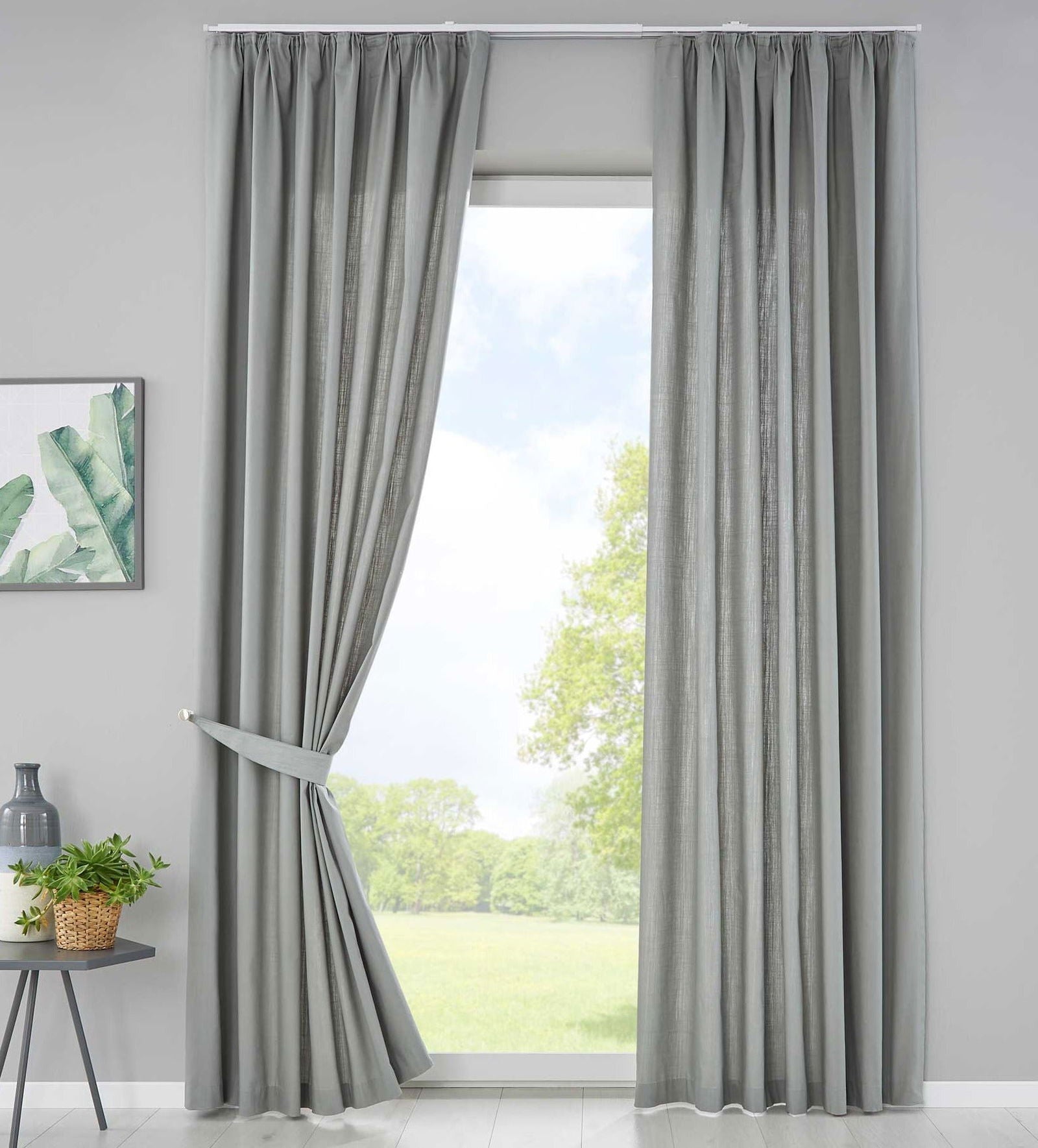 2er Set Bio Organic Vorhänge Reine Baumwolle Blickdicht Gardinen Verdeckte Schlaufen Gardinenband Pflegeleicht 202086 Grau HxB 250x145 cm Vorhang Set 2er_Set_Bio_Organic_Vorhange_Reine_Baumwolle_Blickdicht_Gardinen_Verdeckte_Schlaufen_Gardinenband_Pflegeleicht_202086_-_Gardinenbox.de_-_-3669494 | Gardinenbox.de