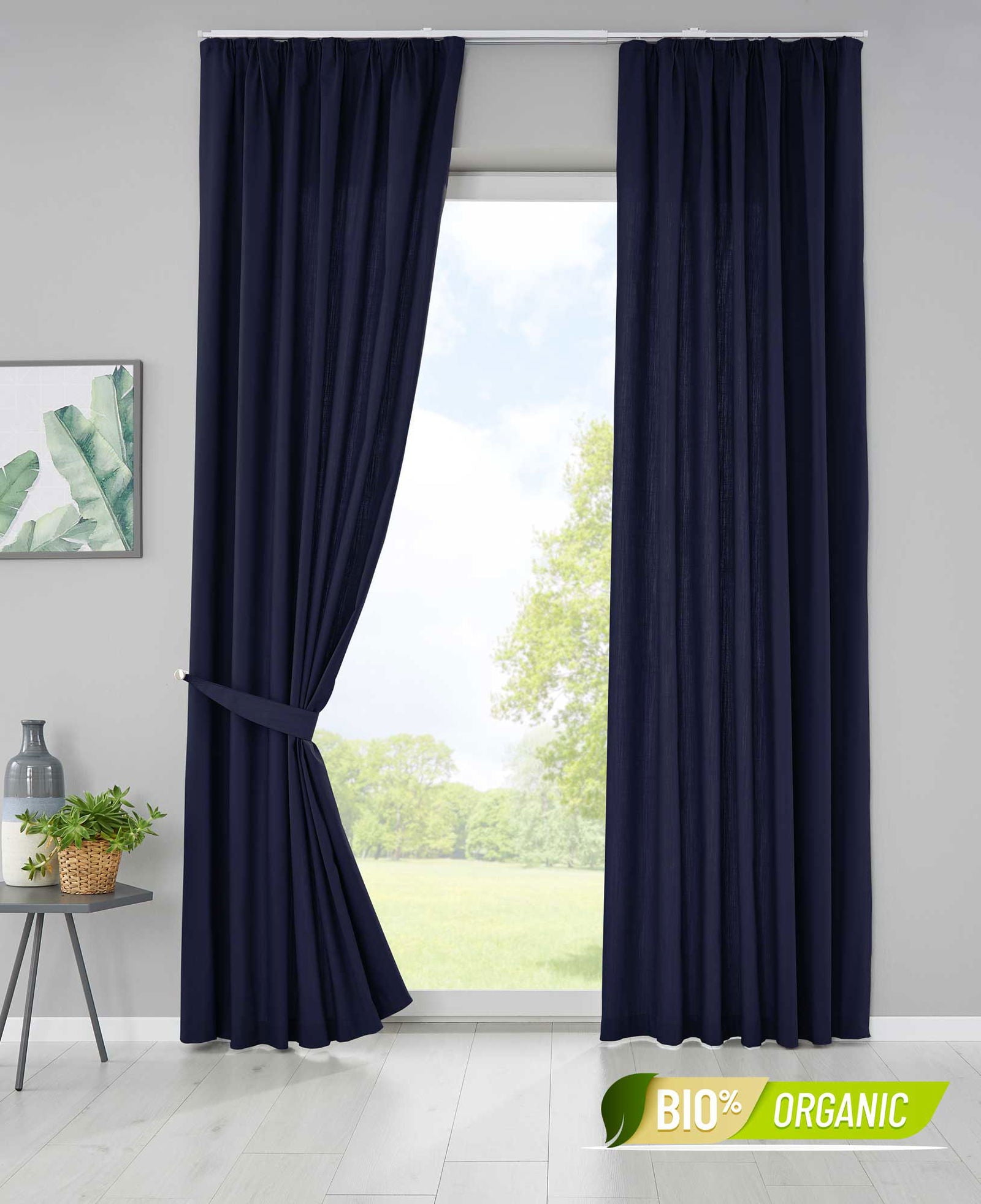 2er Set Bio Organic Vorhänge Reine Baumwolle Blickdicht Gardinen Verdeckte Schlaufen Gardinenband Pflegeleicht 202086 Dunkelblau HxB 225x145 cm Vorhang Set 2er_Set_Bio_Organic_Vorhange_Reine_Baumwolle_Blickdicht_Gardinen_Verdeckte_Schlaufen_Gardinenband_Pflegeleicht_202086_-_Gardinenbox.de_-_-3669558 | Gardinenbox.de