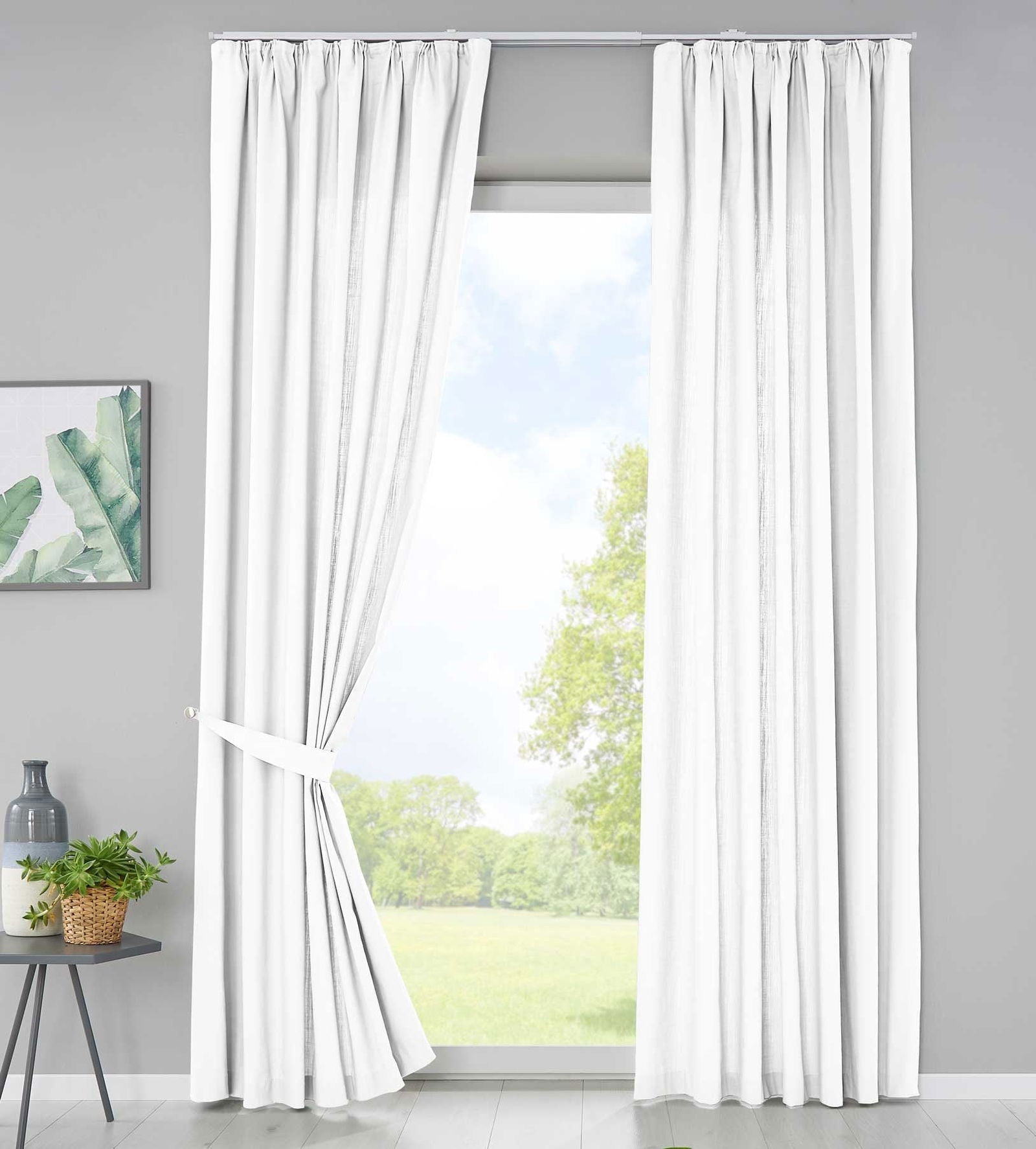 2er Set Bio Organic Vorhänge Reine Baumwolle Blickdicht Gardinen Verdeckte Schlaufen Gardinenband Pflegeleicht 202086 Weiß HxB 250x145 cm Vorhang Set 2er_Set_Bio_Organic_Vorhange_Reine_Baumwolle_Blickdicht_Gardinen_Verdeckte_Schlaufen_Gardinenband_Pflegeleicht_202086_-_Gardinenbox.de_-_-3669620 | Gardinenbox.de