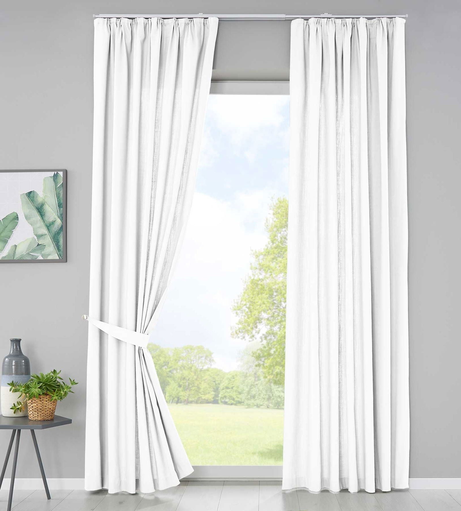 2er Set Bio Organic Vorhänge Reine Baumwolle Blickdicht Gardinen Verdeckte Schlaufen Gardinenband Pflegeleicht 202086 Weiß HxB 225x145 cm Vorhang Set 2er_Set_Bio_Organic_Vorhange_Reine_Baumwolle_Blickdicht_Gardinen_Verdeckte_Schlaufen_Gardinenband_Pflegeleicht_202086_-_Gardinenbox.de_-_-3669626 | Gardinenbox.de