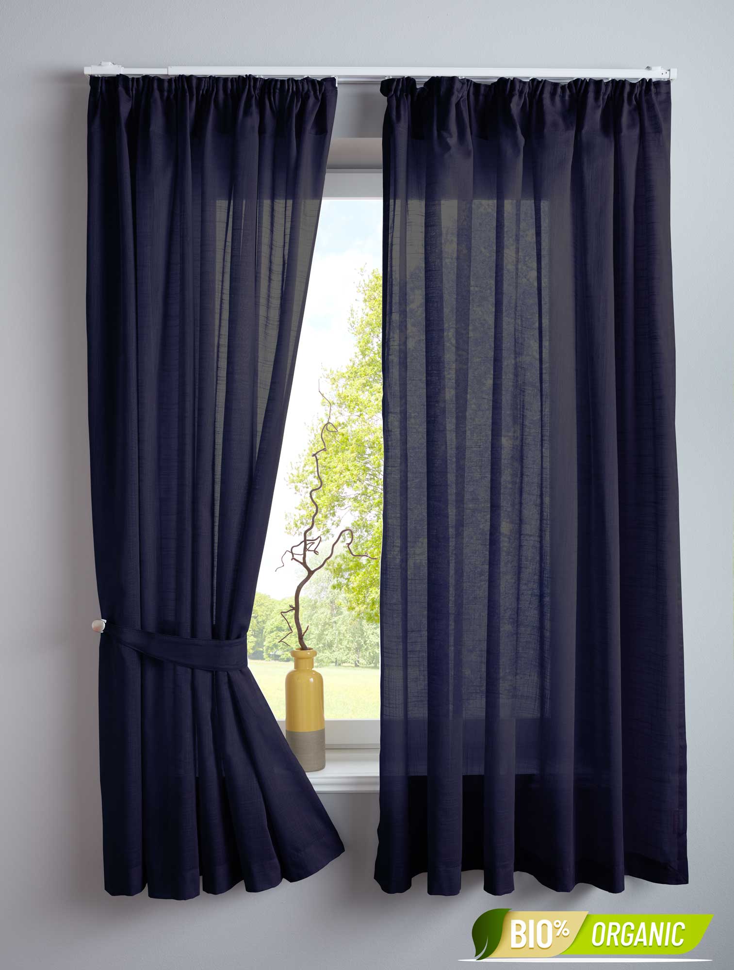 2er Set Bio Organic Vorhänge Reine Baumwolle Transparent Gardinen Verdeckte Schlaufen Gardinenband Pflegeleicht 202087 Dunkelblau HxB 160x145 cm Vorhang Set 2er_Set_Bio_Organic_Vorhange_Reine_Baumwolle_Transparent_Gardinen_Verdeckte_Schlaufen_Gardinenband_Pflegeleicht_202087_-_Gardinenbox.de_-_-3669757 | Gardinenbox.de