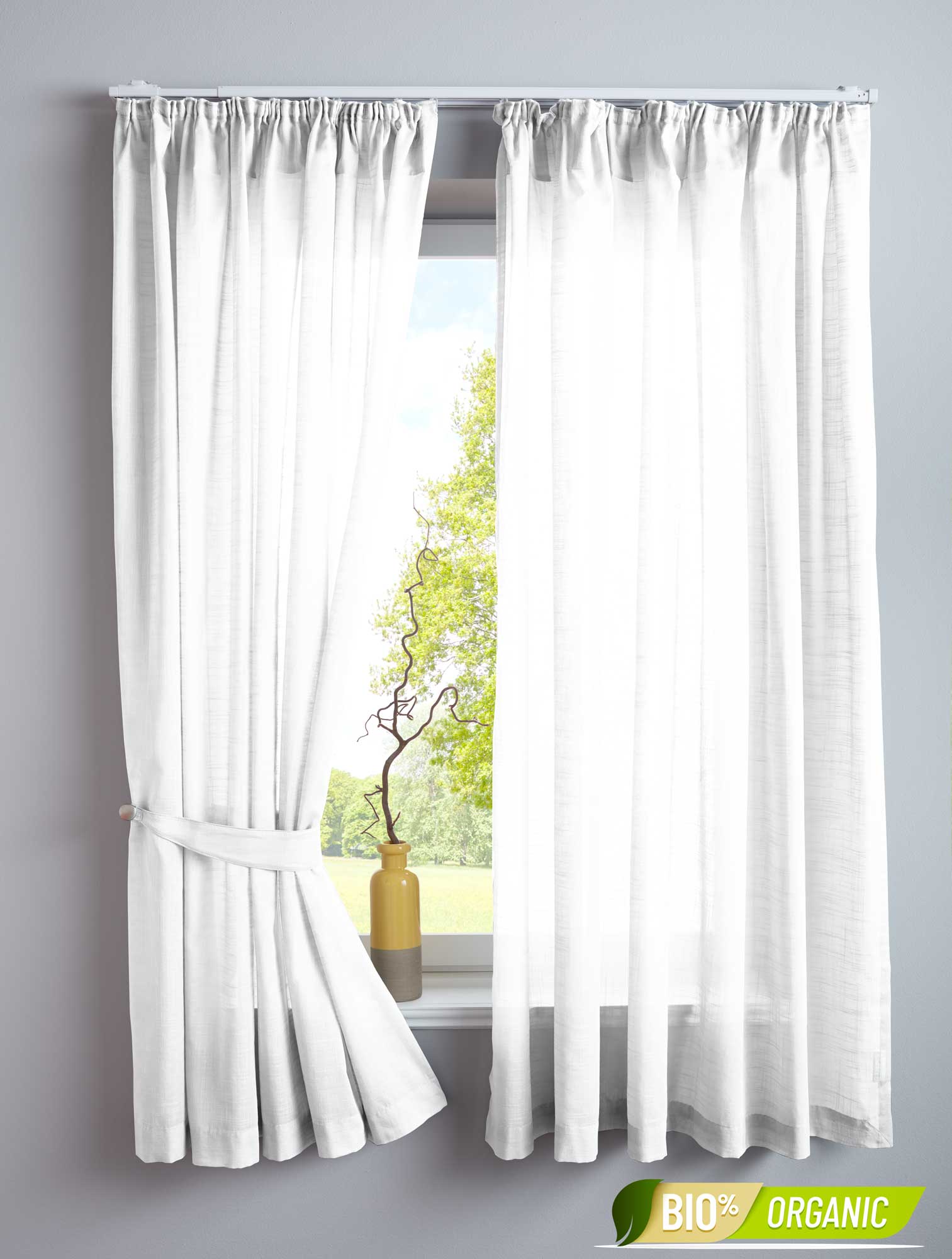 2er Set Bio Organic Vorhänge Reine Baumwolle Transparent Gardinen Verdeckte Schlaufen Gardinenband Pflegeleicht 202087 Weiß HxB 160x145 cm Vorhang Set 2er_Set_Bio_Organic_Vorhange_Reine_Baumwolle_Transparent_Gardinen_Verdeckte_Schlaufen_Gardinenband_Pflegeleicht_202087_-_Gardinenbox.de_-_-3669826 | Gardinenbox.de