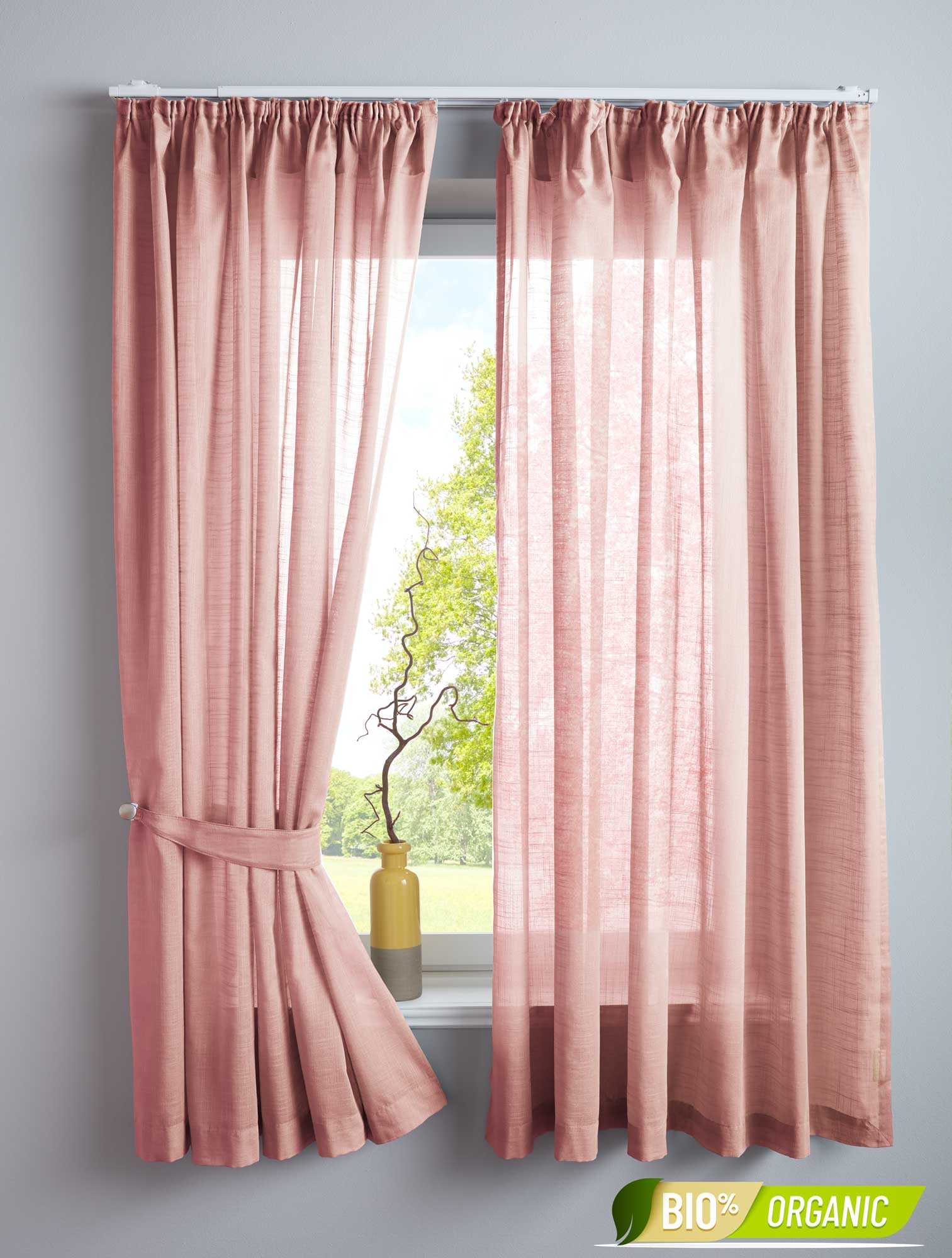 2er Set Bio Organic Vorhänge Reine Baumwolle Transparent Gardinen Verdeckte Schlaufen Gardinenband Pflegeleicht 202087 Altrosa HxB 160x145 cm Vorhang Set 2er_Set_Bio_Organic_Vorhange_Reine_Baumwolle_Transparent_Gardinen_Verdeckte_Schlaufen_Gardinenband_Pflegeleicht_202087_-_Gardinenbox.de_-_-3669956 | Gardinenbox.de