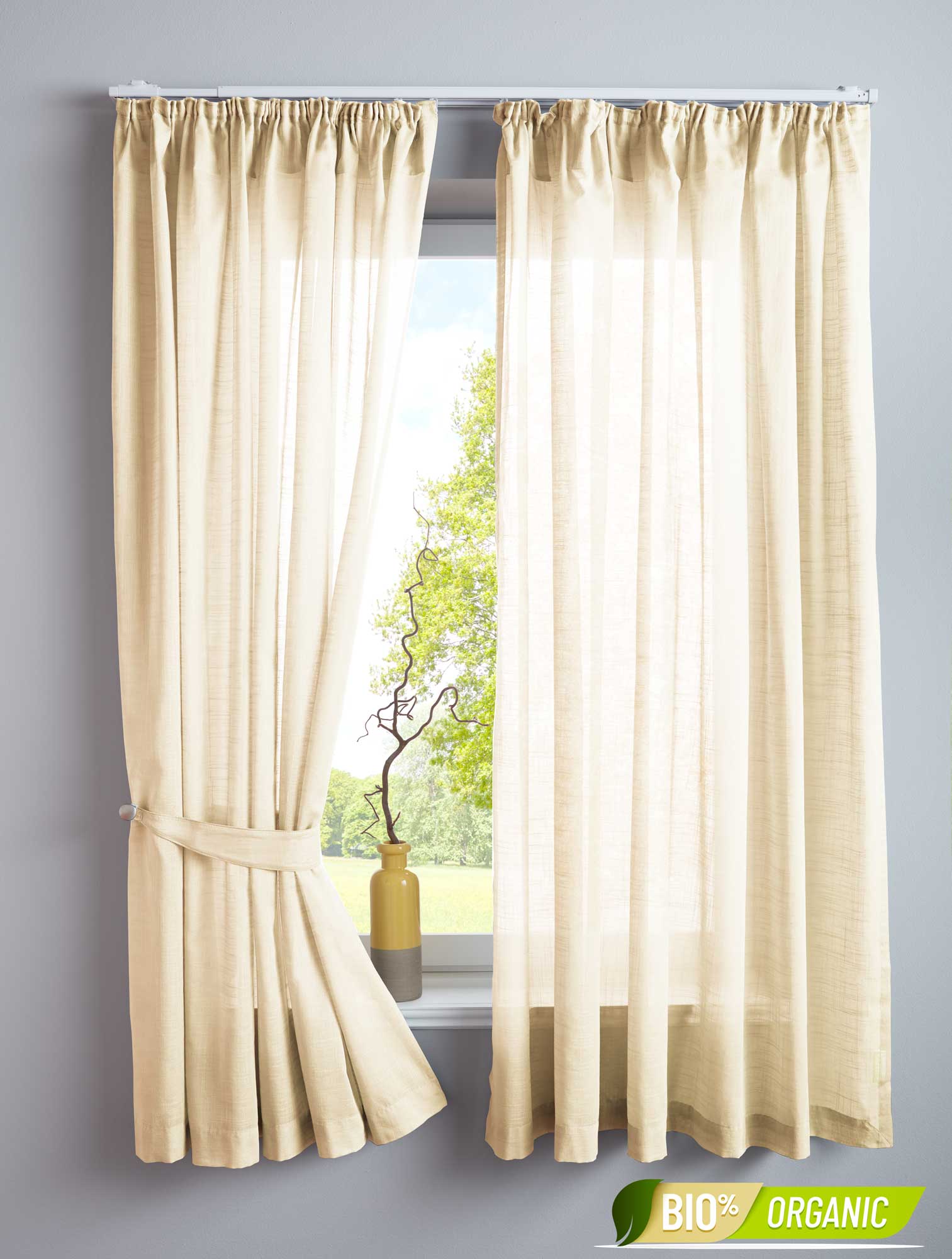 2er Set Bio Organic Vorhänge Reine Baumwolle Transparent Gardinen Verdeckte Schlaufen Gardinenband Pflegeleicht 202087 Beige HxB 160x145 cm Vorhang Set 2er_Set_Bio_Organic_Vorhange_Reine_Baumwolle_Transparent_Gardinen_Verdeckte_Schlaufen_Gardinenband_Pflegeleicht_202087_-_Gardinenbox.de_-_-3670018 | Gardinenbox.de