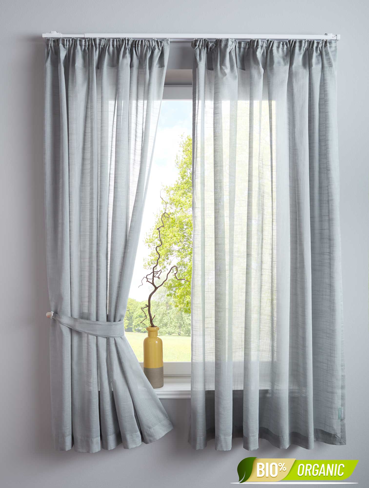 2er Set Bio Organic Vorhänge Reine Baumwolle Transparent Gardinen Verdeckte Schlaufen Gardinenband Pflegeleicht 202087 Grau HxB 160x145 cm Vorhang Set 2er_Set_Bio_Organic_Vorhange_Reine_Baumwolle_Transparent_Gardinen_Verdeckte_Schlaufen_Gardinenband_Pflegeleicht_202087_-_Gardinenbox.de_-_-3670076 | Gardinenbox.de