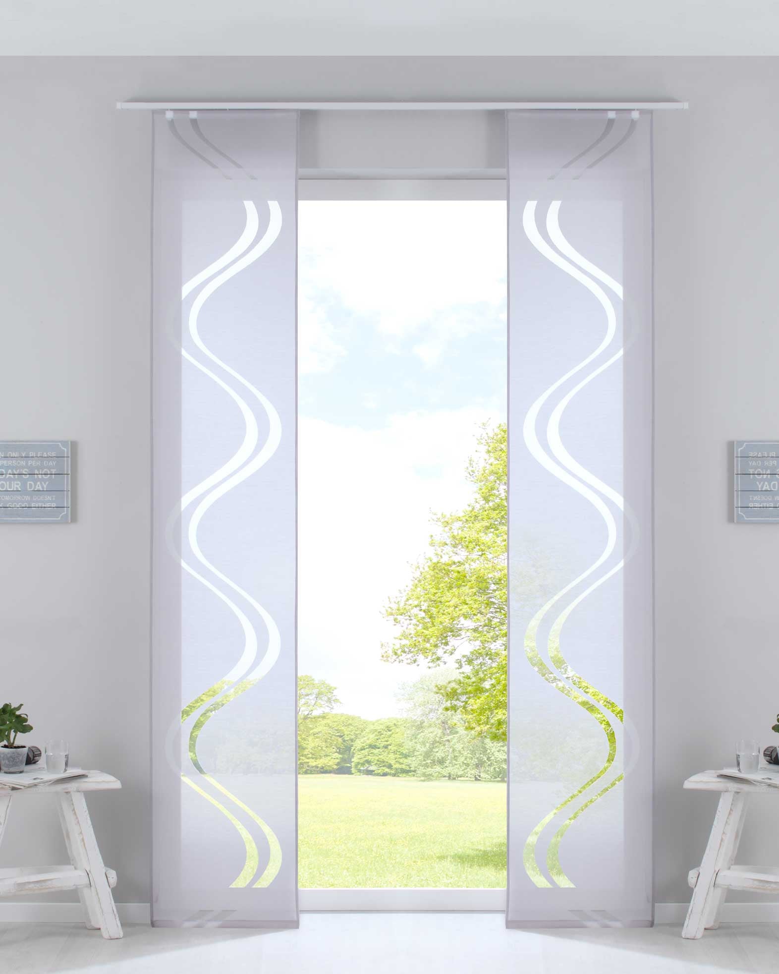 2er Set Flächenvorhänge Schiebegardinen Ausbrenner Qualität modern mit Wellen Muster transparent Paneelwägen Beschwerungsstangen 20190418-2 Schiebegardine 2er_Set_Flachenvorhange_Schiebegardinen_Ausbrenner_Qualitat_modern_mit_Wellen_Muster_transparent_Paneelwagen_Beschwerungsstangen_20190418-2_-_Gardinenbox.de_-_-3670774 | Gardinenbox.de