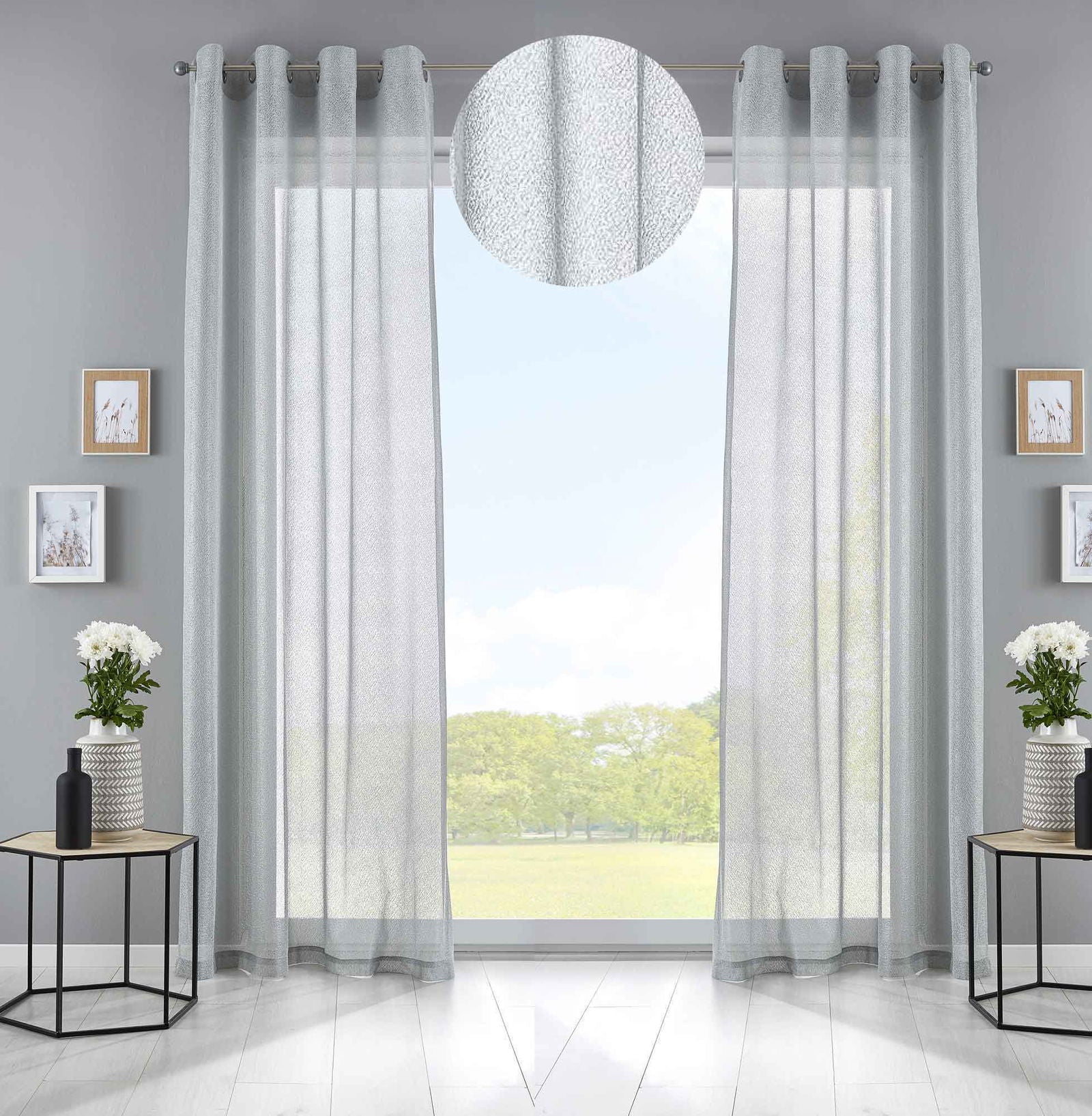 2er Set Gardinen Netz Struktur mit Ösen einfarbig transparent Deko Vorhang Netzvorhang Network 202220353-2 Grau Netzgardine 2er_Set_Gardinen_Netz_Struktur_mit_Osen_einfarbig_transparent_Deko_Vorhang_Netzvorhang_Network_202220353-2_-_Gardinenbox.de_-_-3671222 | Gardinenbox.de