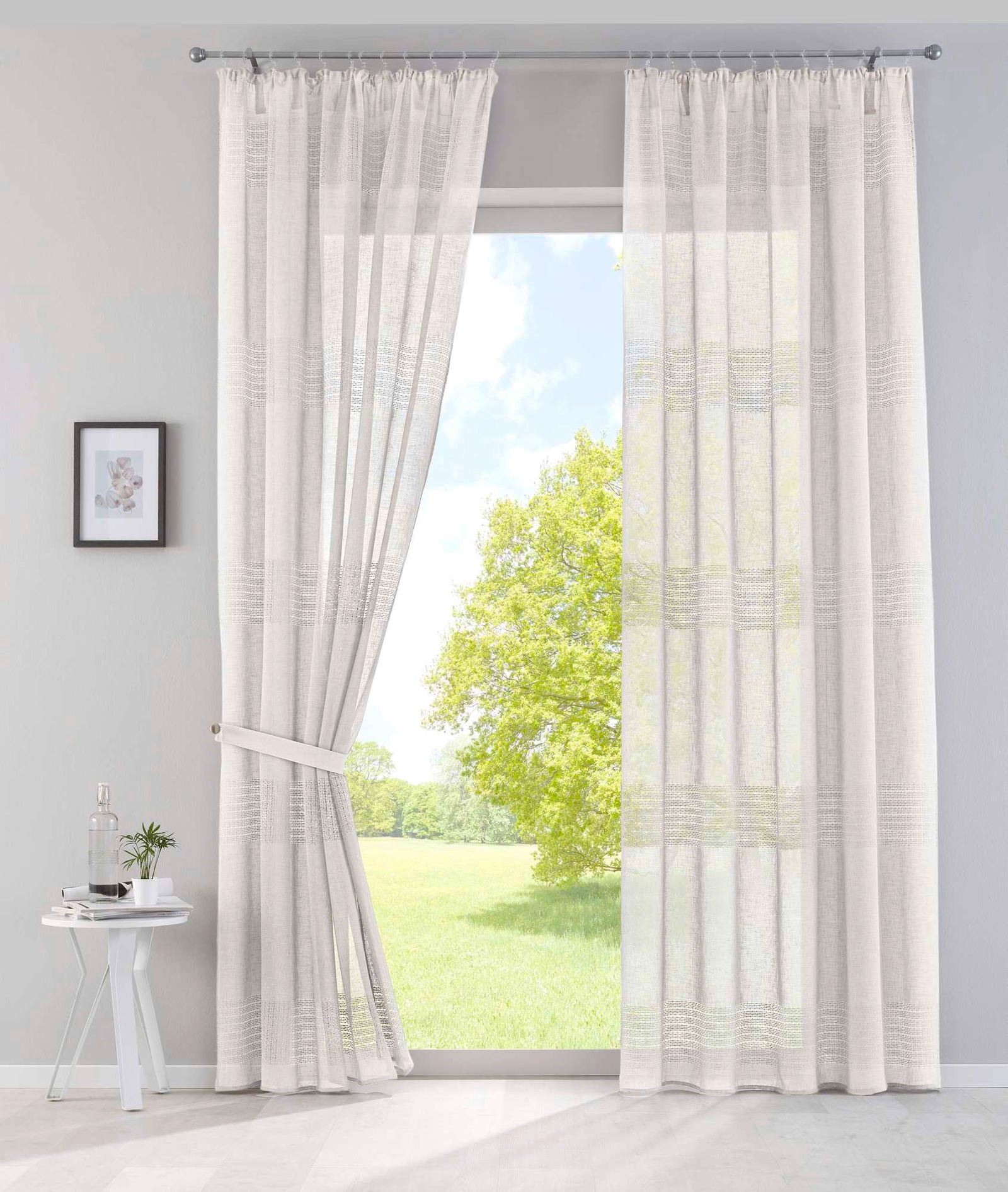 2er Set Gardinen Voile »Sanremo« Landhaus-Stil Querstreifen Leinen Häkel Optik Netzstruktur verdeckte Schlaufen Gardinenband 20190340-2 Creme Gardinenschal 2er_Set_Gardinen_Voile_Sanremo_Landhaus-Stil_Querstreifen_Leinen_Hakel_Optik_Netzstruktur_verdeckte_Schlaufen_Gardinenband_20190340-2_-_Gardinenbox.de_-_-3671436 | Gardinenbox.de