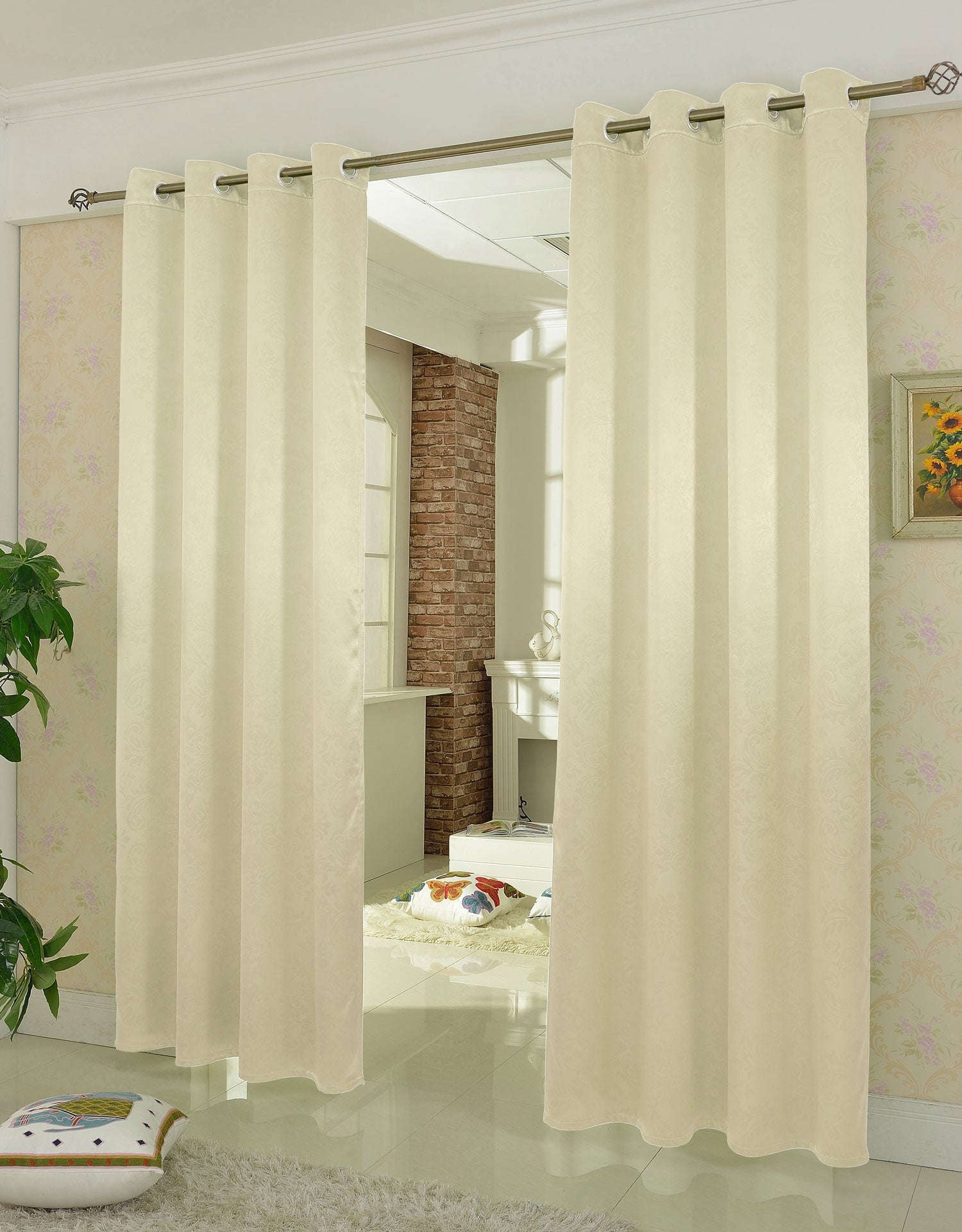 2er Set Satin Verdunkelung Vorhänge Emboss Reliefprägung bemustert Vorhang Gardine 20370-380 Creme Barock Ösen Vorhang 2er_Set_Satin_Verdunkelung_Vorhange_Emboss_Reliefpragung_bemustert_Vorhang_Gardine_20370-380_-_Gardinenbox.de_-_-3672267 | Gardinenbox.de