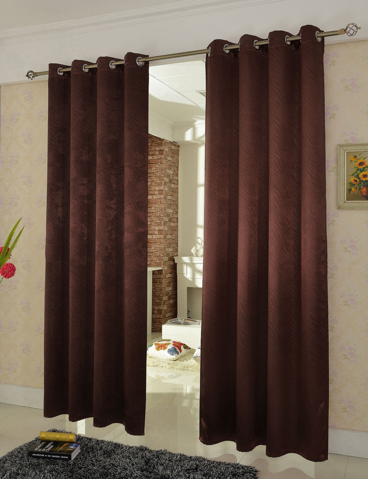 2er Set Satin Verdunkelung Vorhänge Emboss Reliefprägung bemustert Vorhang Gardine 20370-380 Braun Zebra Ösen Vorhang 2er_Set_Satin_Verdunkelung_Vorhange_Emboss_Reliefpragung_bemustert_Vorhang_Gardine_20370-380_-_Gardinenbox.de_-_-3672403 | Gardinenbox.de