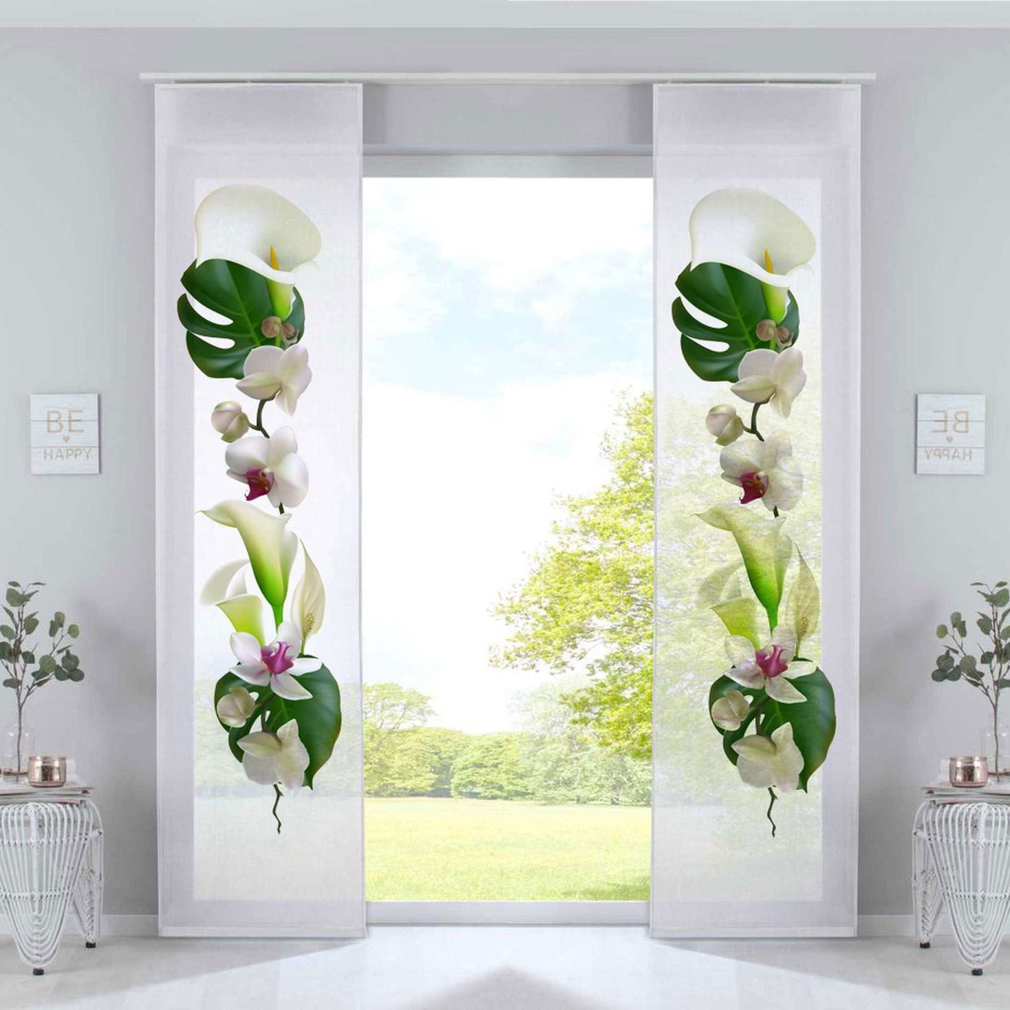 2er Set Schiebegardinen Flächenvorhänge »Izmir« Voile transparent Paneelwagen Beschwerungsstange 2022400-2 Orchidee Weiß Schiebegardine 2er_Set_Schiebegardinen_Flachenvorhange_Izmir_Voile_transparent_Paneelwagen_Beschwerungsstange_2022400-2_-_Gardinenbox.de_-_-3672745 | Gardinenbox.de