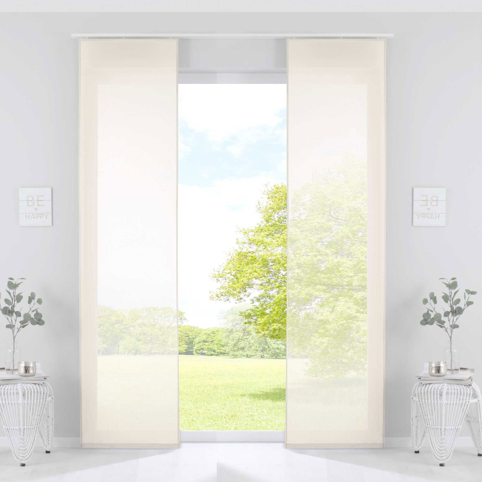 2er Set Schiebegardinen »Nizza« Baumwoll-Voile Halbvoile Transparent Flächenvorhang mit Paneelwagen und Beschwerungsstange 2019032-2 Creme Schiebegardine 2er_Set_Schiebegardinen_Nizza_Baumwoll-Voile_Halbvoile_Transparent_Flachenvorhang_mit_Paneelwagen_und_Beschwerungsstange_2019032-2_-_Gardinenbox.de_-_-3672816 | Gardinenbox.de