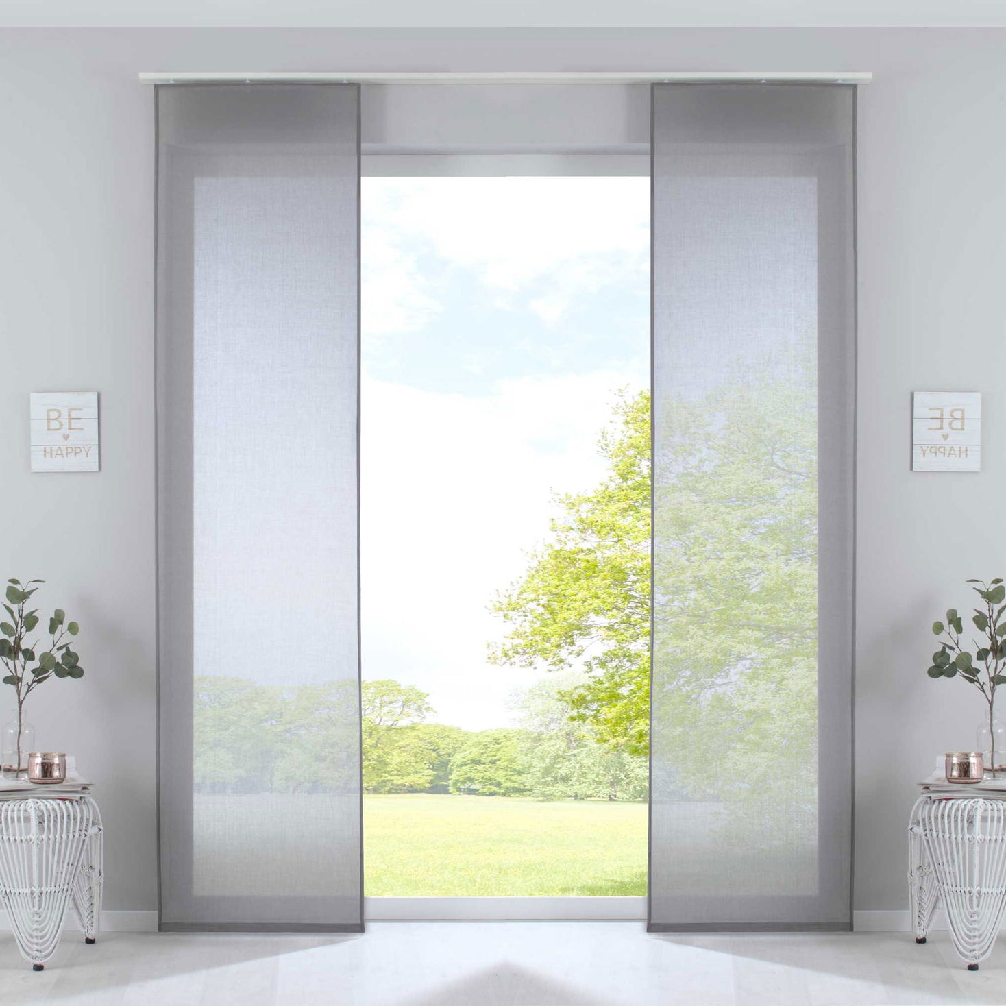 2er Set Schiebegardinen »Nizza« Baumwoll-Voile Halbvoile Transparent Flächenvorhang mit Paneelwagen und Beschwerungsstange 2019032-2 Grau Schiebegardine 2er_Set_Schiebegardinen_Nizza_Baumwoll-Voile_Halbvoile_Transparent_Flachenvorhang_mit_Paneelwagen_und_Beschwerungsstange_2019032-2_-_Gardinenbox.de_-_-3672849 | Gardinenbox.de