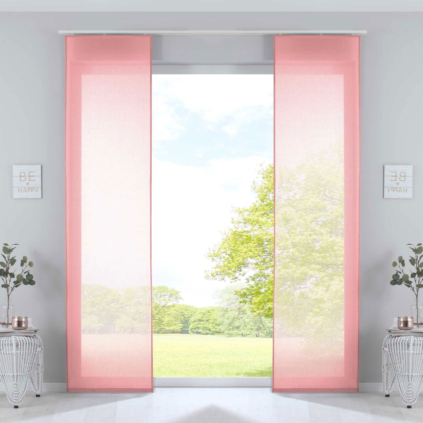 2er Set Schiebegardinen »Nizza« Baumwoll-Voile Halbvoile Transparent Flächenvorhang mit Paneelwagen und Beschwerungsstange 2019032-2 Coral Schiebegardine 2er_Set_Schiebegardinen_Nizza_Baumwoll-Voile_Halbvoile_Transparent_Flachenvorhang_mit_Paneelwagen_und_Beschwerungsstange_2019032-2_-_Gardinenbox.de_-_-3672874 | Gardinenbox.de