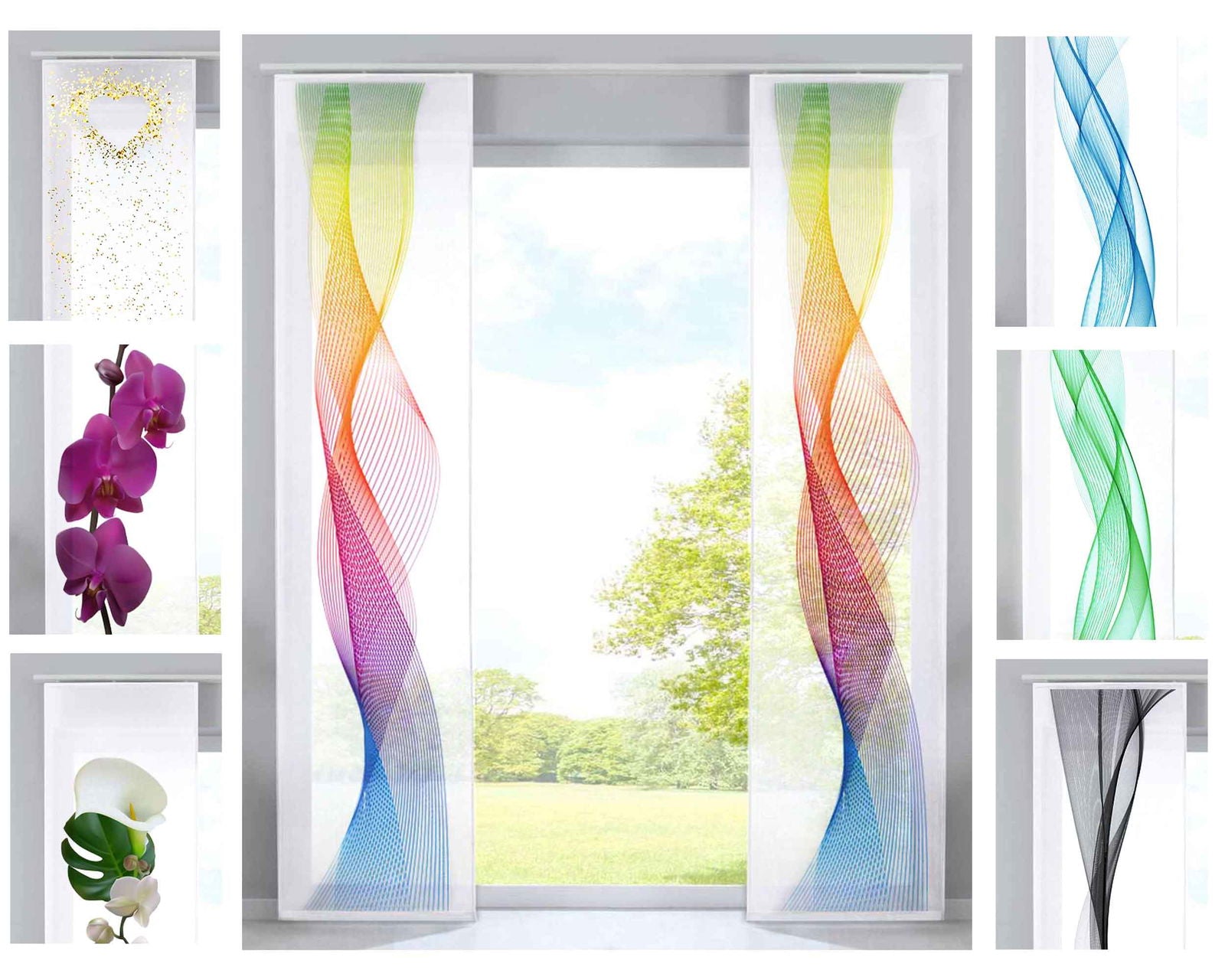 2er Set Schiebevorhänge Bedruckt Flächenvorhänge »Izmir« Microsatin Blickdicht Lichtdurchlässig mit Paneelwagen 2022400B-2 Schiebegardine 2er_Set_Schiebevorhange_Bedruckt_Flachenvorhange_Izmir_Microsatin_Blickdicht_Lichtdurchlassig_mit_Paneelwagen_2022400B-2_-_Gardinenbox.de_-_-3672898 | Gardinenbox.de