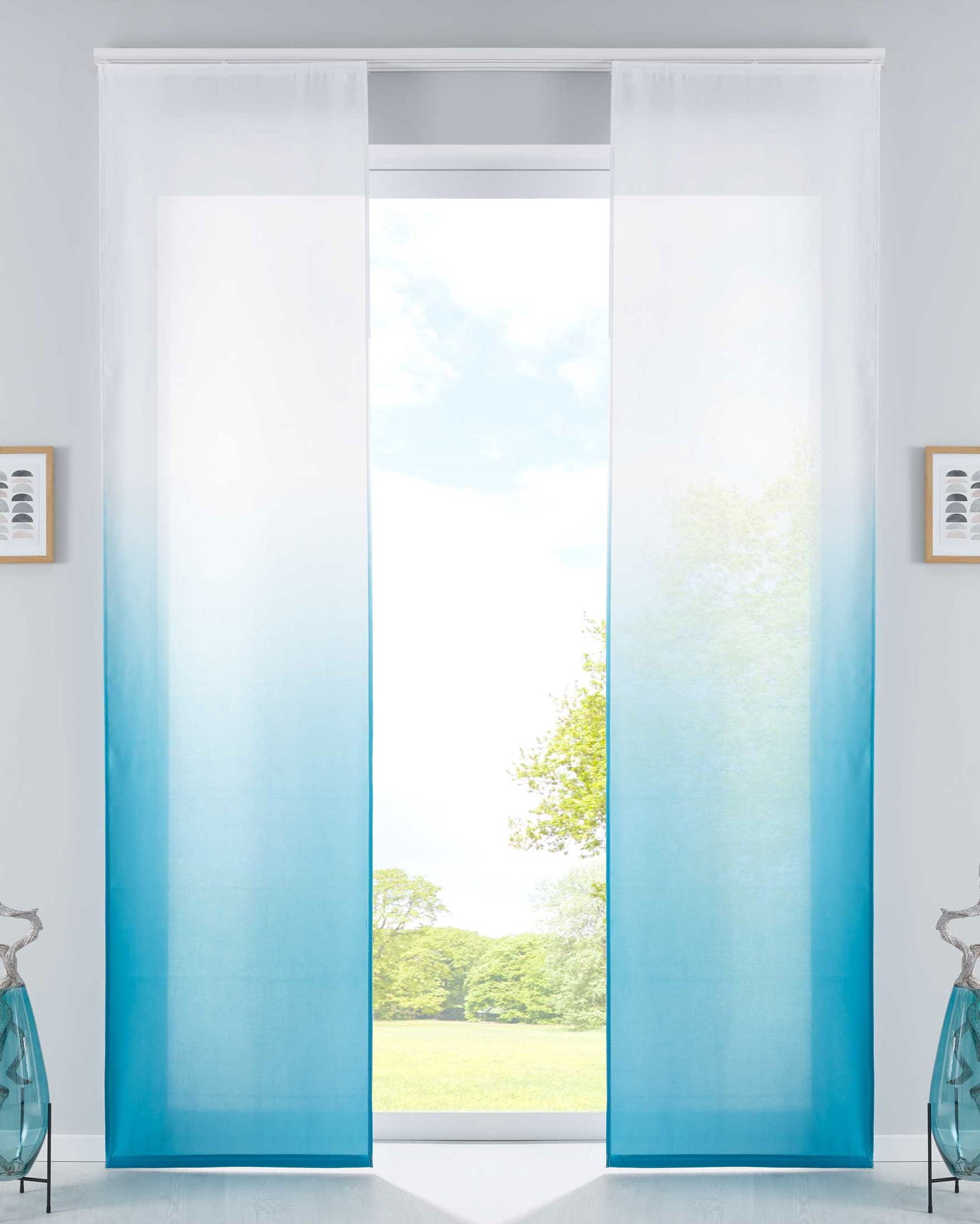 2er Set Schiebevorhänge Flächenvorhänge Blickdicht Farbverlauf Paneelwagen Beschwerungsstangen Microsatin Microfaser 85425N2 Türkis Schiebegardine 2er_Set_Schiebevorhange_Flachenvorhange_Blickdicht_Farbverlauf_Paneelwagen_Beschwerungsstangen_Microsatin_Microfaser_85425N2_-_Gardinenbox.de_-_-3673023 | Gardinenbox.de