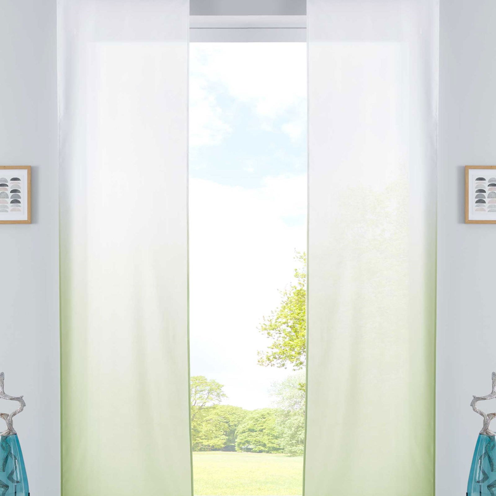 2er Set Schiebevorhänge Flächenvorhänge Blickdicht Farbverlauf Paneelwagen Beschwerungsstangen Microsatin Microfaser 85425N2 Apfelgrün Schiebegardine 2er_Set_Schiebevorhange_Flachenvorhange_Blickdicht_Farbverlauf_Paneelwagen_Beschwerungsstangen_Microsatin_Microfaser_85425N2_-_Gardinenbox.de_-_-3673131 | Gardinenbox.de