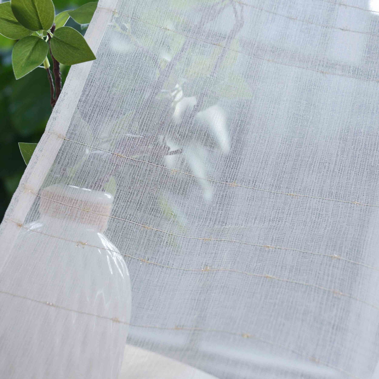 2er Set Transparente Gardine HxB 245x145 cm Weiß »DOHA« in Leinen-Optik mit Glänzendem Garn - Moderne Linien-Design, Pflegeleicht 2023490-2 Gardinenschal 2er_Set_Transparente_Gardine_HxB_245x145_cm_Weiss_DOHA_in_Leinen-Optik_mit_Glanzendem_Garn_-_Moderne_Linien-Design_Pflegeleicht_2023490-2_-_Gardinenbox.de_-_-3673386 | Gardinenbox.de