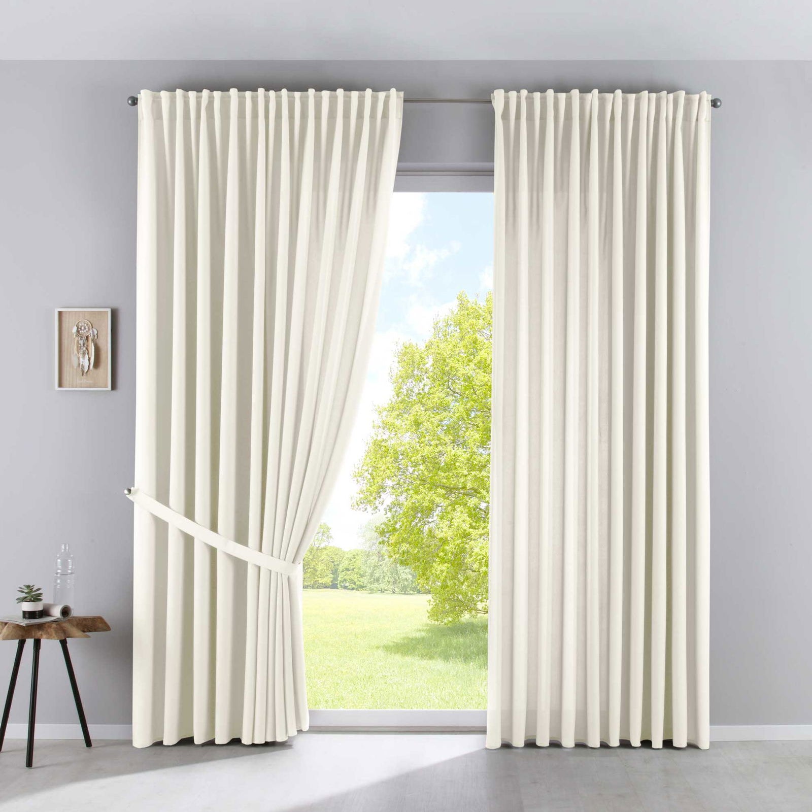 2er Set Vorhänge Blickdicht »PALERMO« Gardinen Extra Breit Matt Lichtdurchlässig Verdeckte Schlaufen Raffhalter Gardinenband 100002651-2 Creme Vorhang Set 2er_Set_Vorhange_Blickdicht_PALERMO_Gardinen_Extra_Breit_Matt_Lichtdurchlassig_Verdeckte_Schlaufen_Raffhalter_Gardinenband_100002651-2_-_Gardinenbox.de_-_-3673766 | Gardinenbox.de