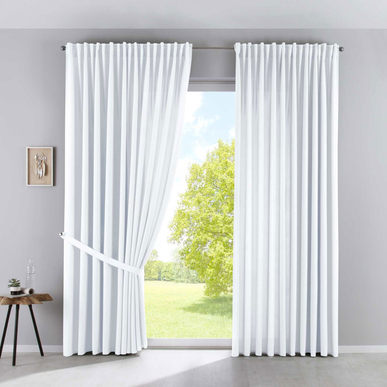 2er Set Vorhänge Blickdicht »PALERMO« Gardinen Extra Breit Matt Lichtdurchlässig Verdeckte Schlaufen Raffhalter Gardinenband 100002651-2 Weiß Vorhang Set 2er_Set_Vorhange_Blickdicht_PALERMO_Gardinen_Extra_Breit_Matt_Lichtdurchlassig_Verdeckte_Schlaufen_Raffhalter_Gardinenband_100002651-2_-_Gardinenbox.de_-_-3673856 | Gardinenbox.de