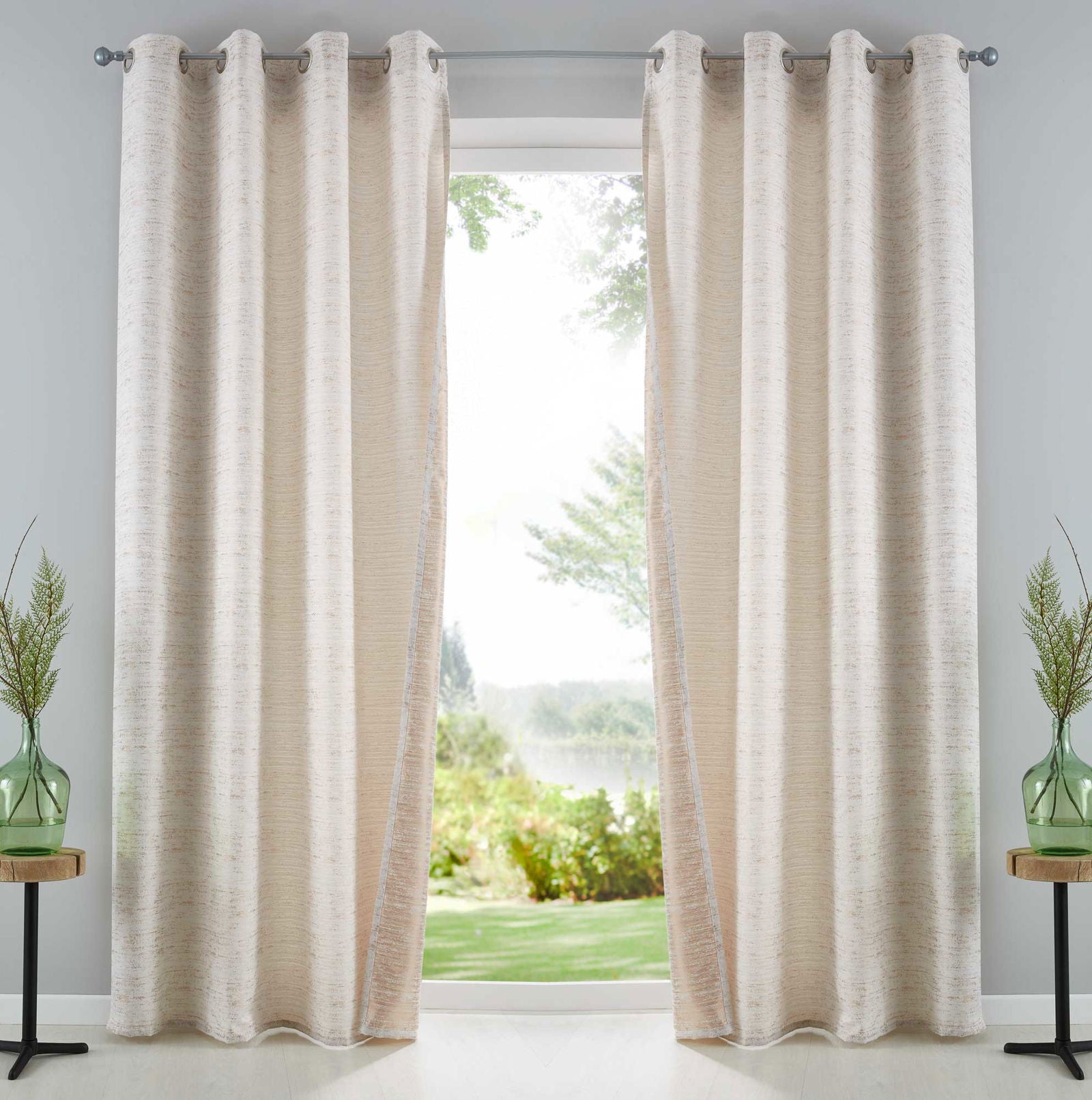 2er Set Vorhänge Ösen Schal Jacquard »Sivas« Blickdicht Gardine Edle Musterung 202073-2 Creme Vorhang Set 2er_Set_Vorhange_Osen_Schal_Jacquard_Sivas_Blickdicht_Gardine_Edle_Musterung_202073-2_-_Gardinenbox.de_-_-3674164 | Gardinenbox.de